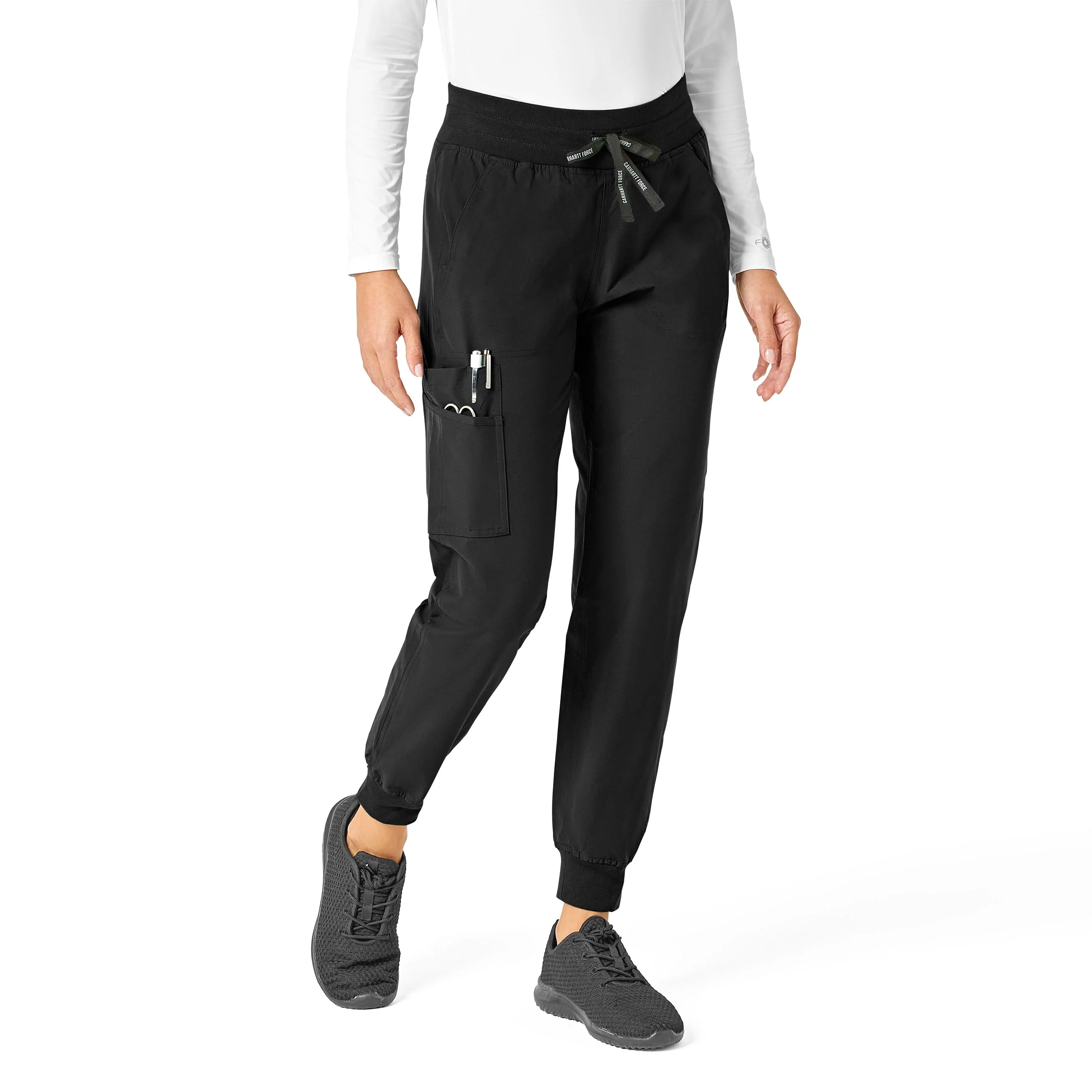 Carhartt Force Essentials Women's Jogger Scrub Pant - Black - Image 4