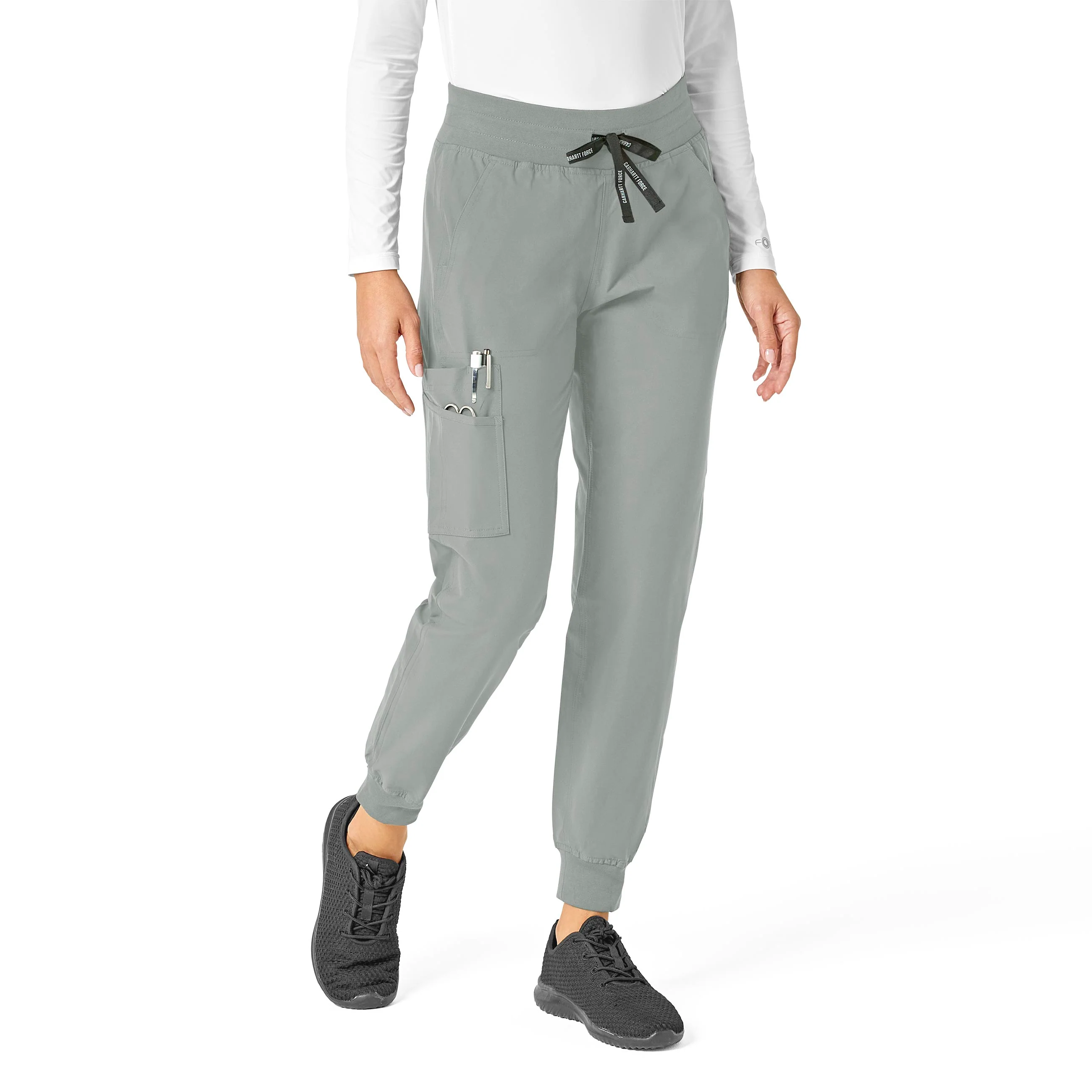 Carhartt Force Essentials Women's Jogger Scrub Pant - Grey - Image 4