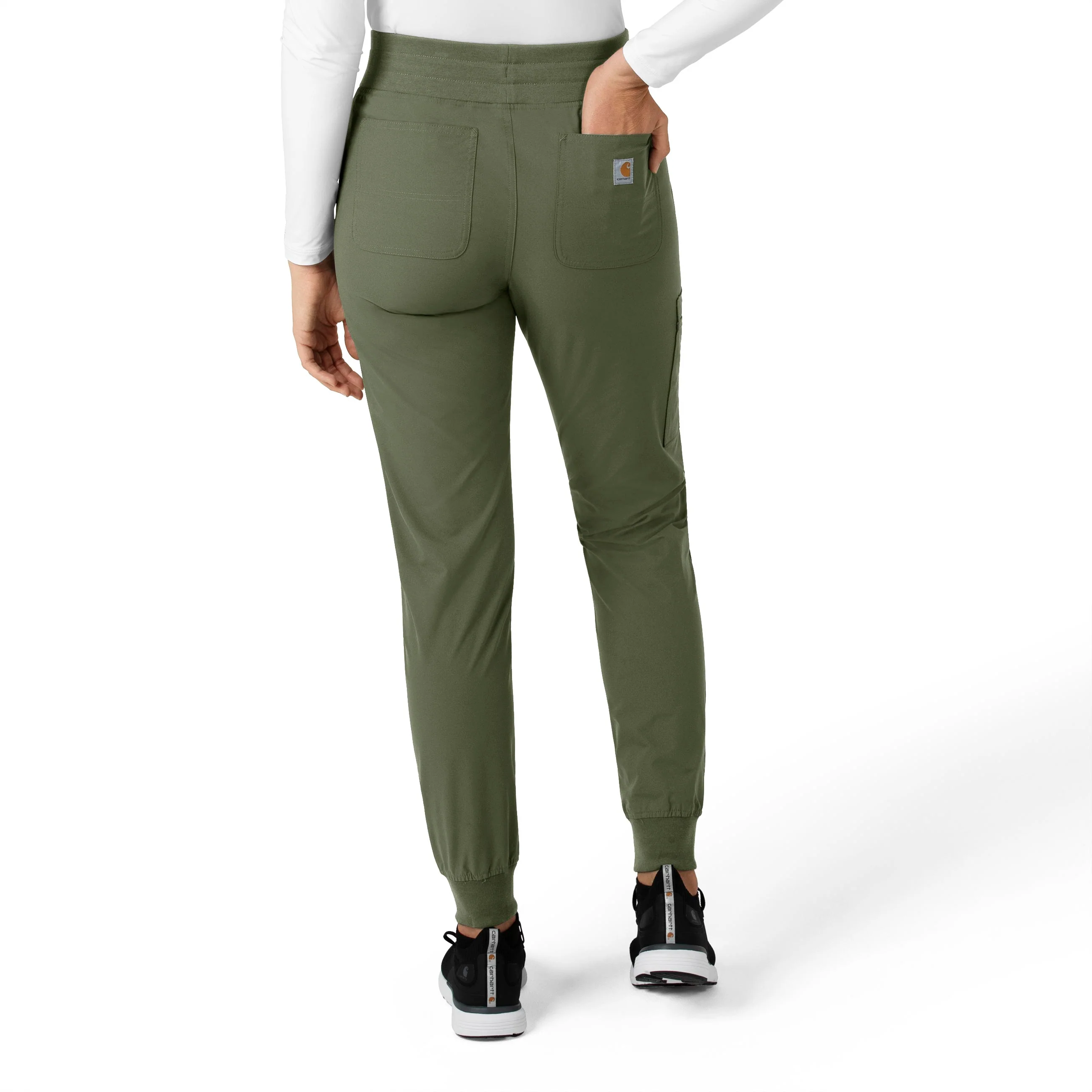 Carhartt Force Essentials Women's Jogger Scrub Pant - Olive - Image 2