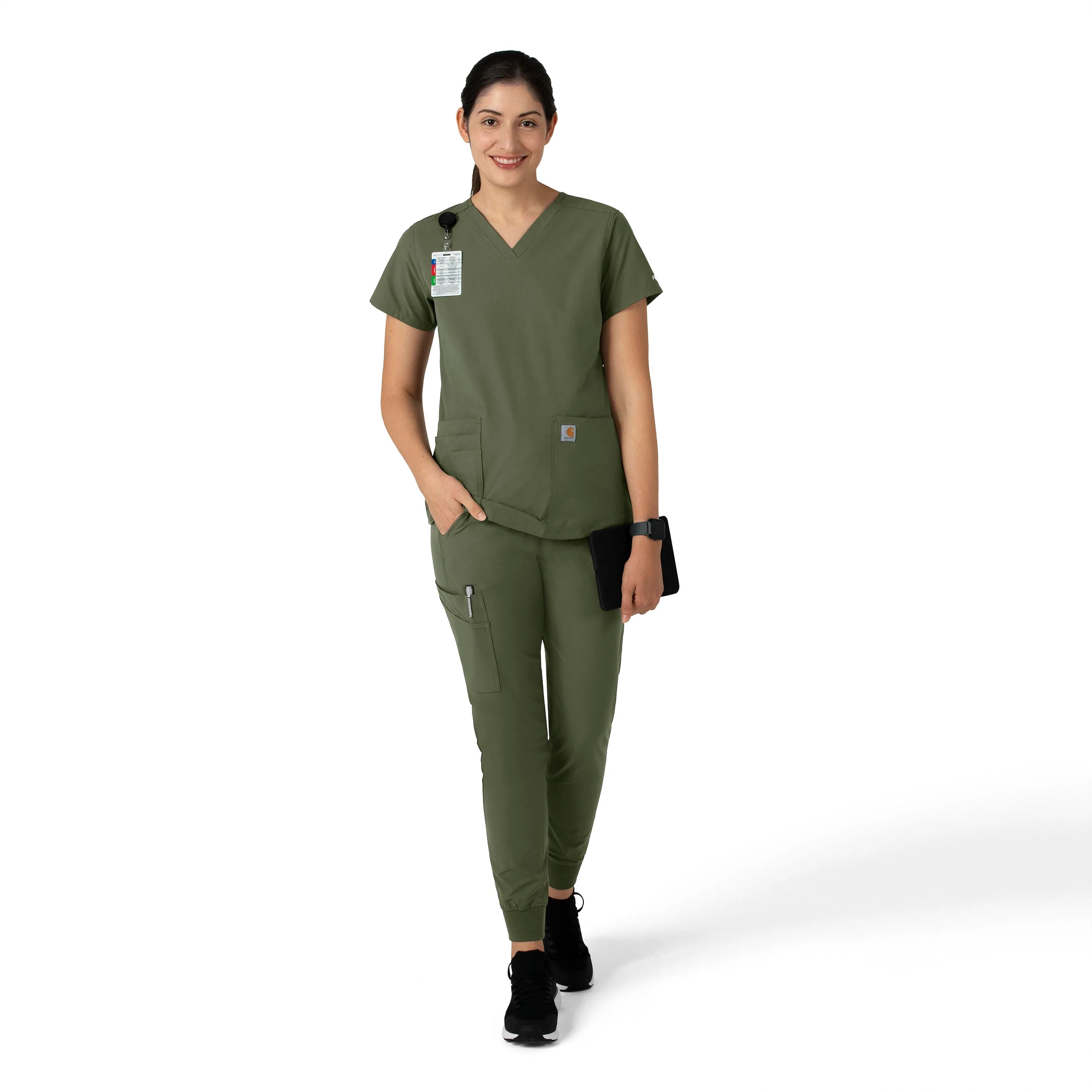 Carhartt Force Essentials Women's Jogger Scrub Pant - Olive - Image 3