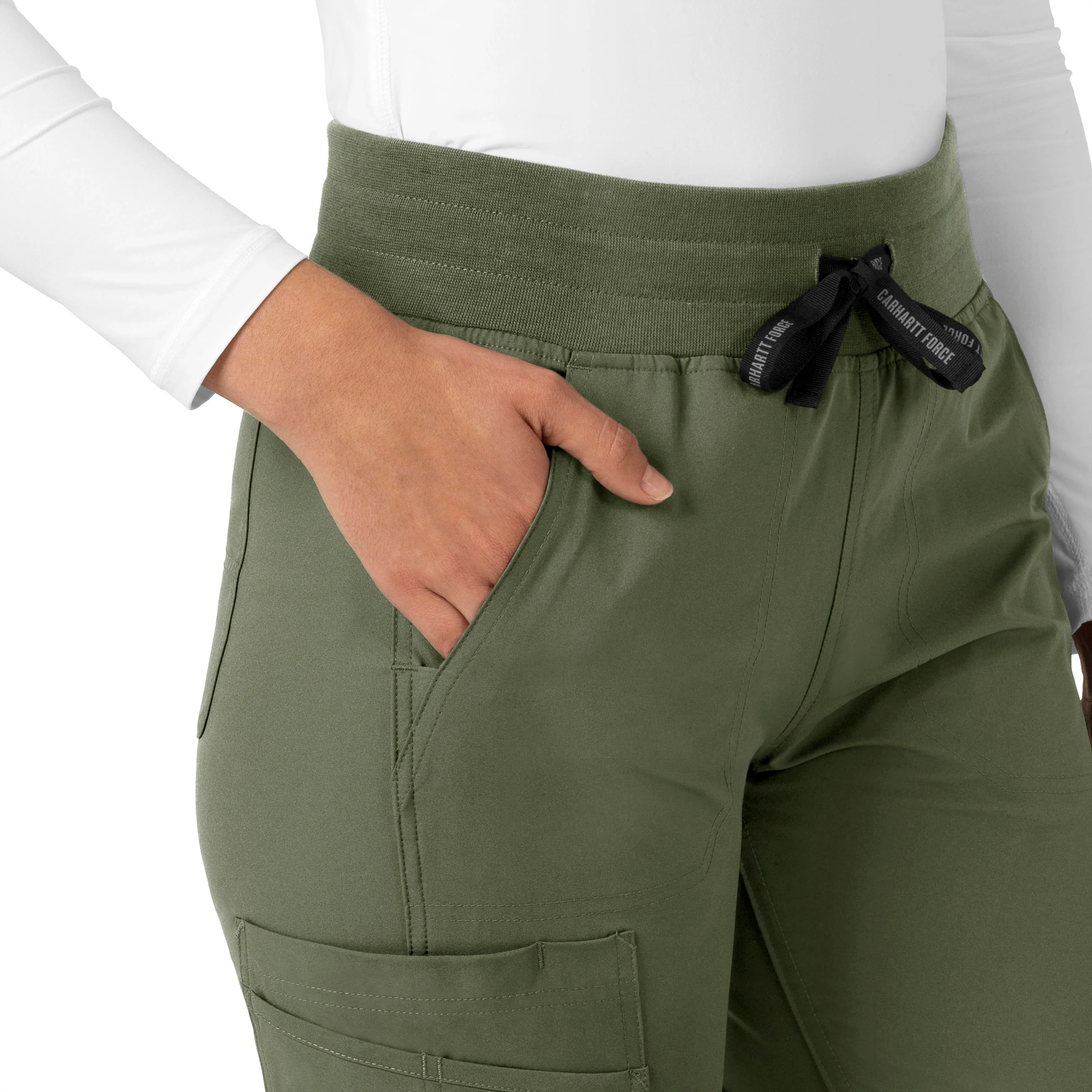 Carhartt Force Essentials Women's Jogger Scrub Pant - Olive - Image 7