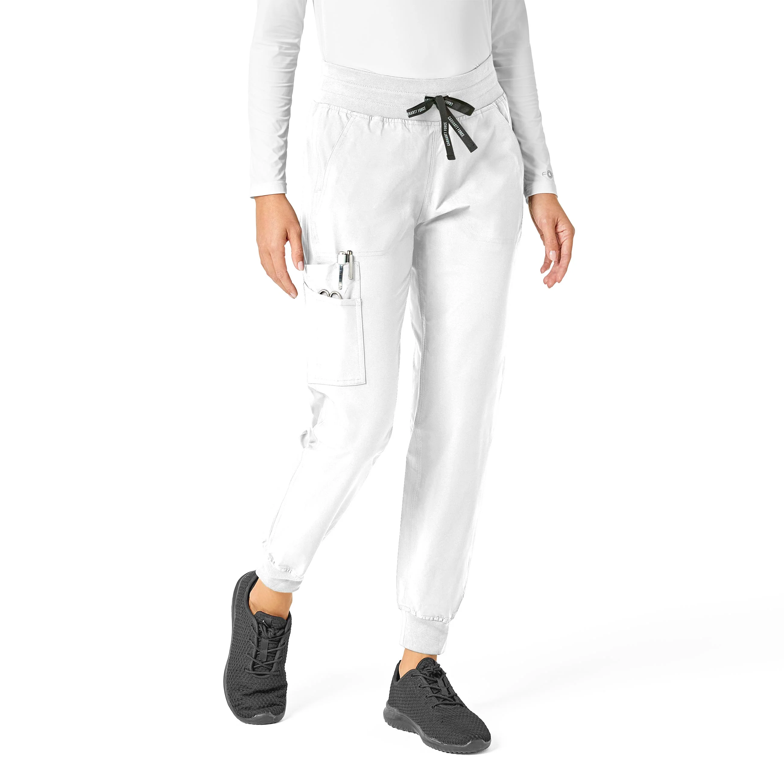 Carhartt Force Essentials Women's Jogger Scrub Pant - White - Image 4