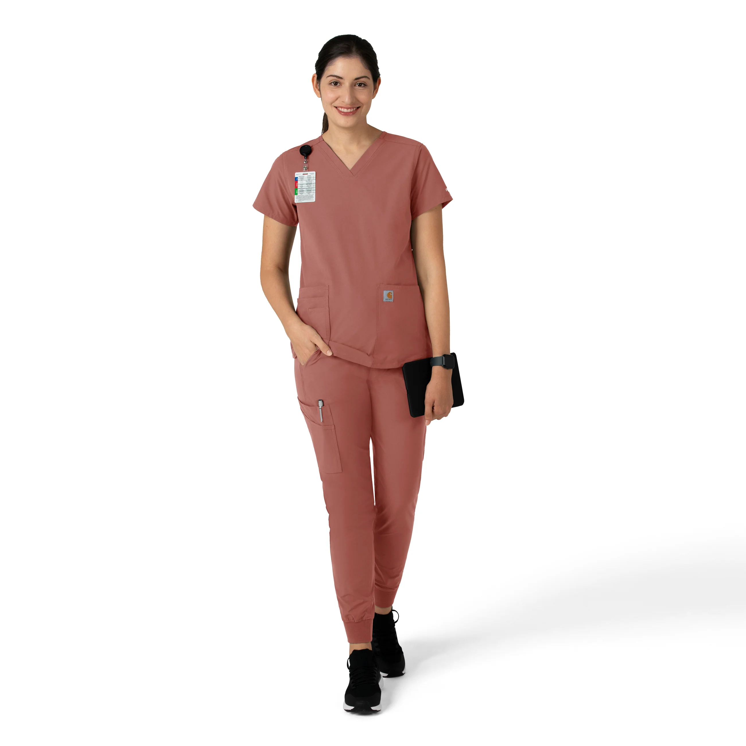 Carhartt Force Essentials Women's Jogger Scrub Pant - Wildrose - Image 3