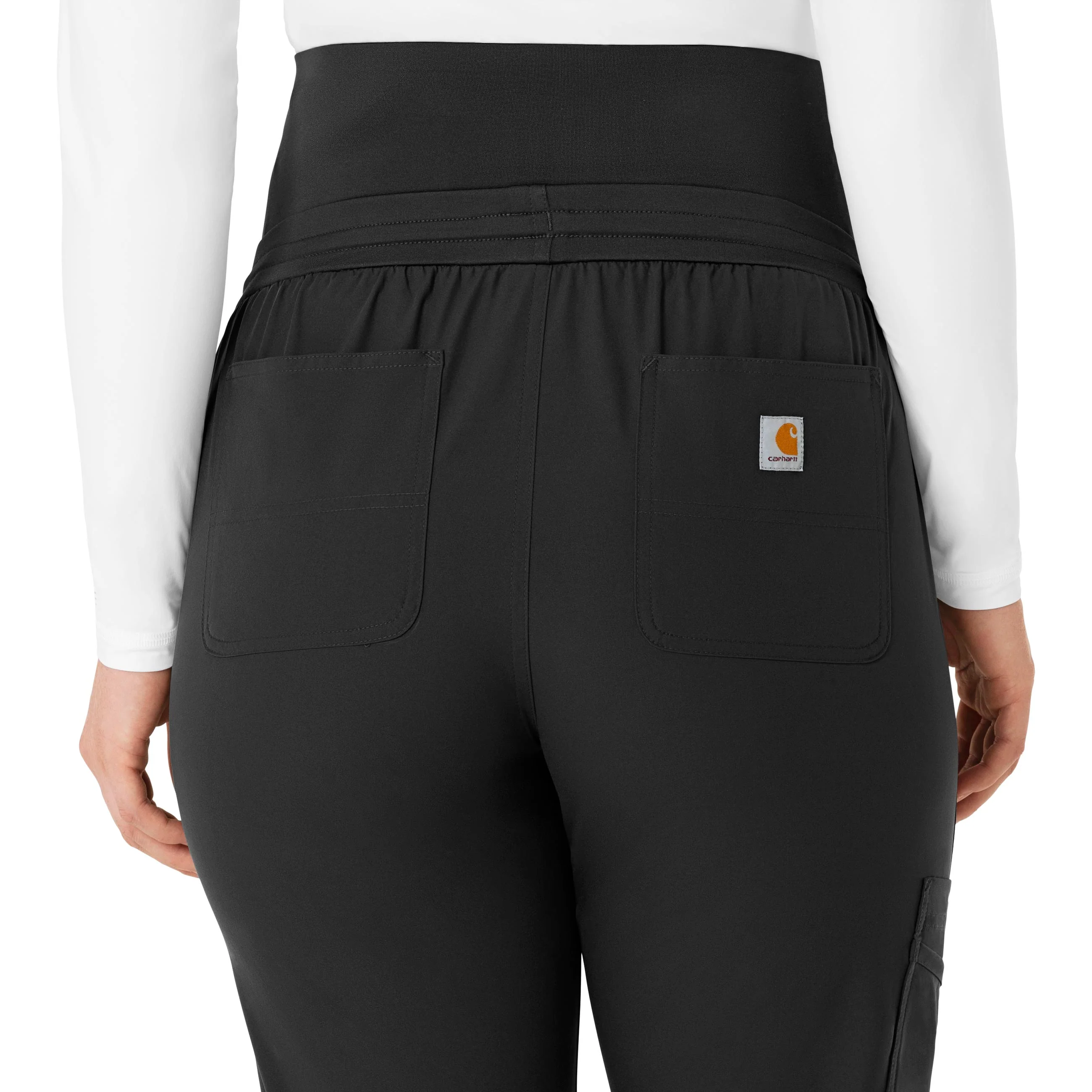 Carhartt Force Essentials Women's Maternity Jogger Scrub Pant - Black - Image 6
