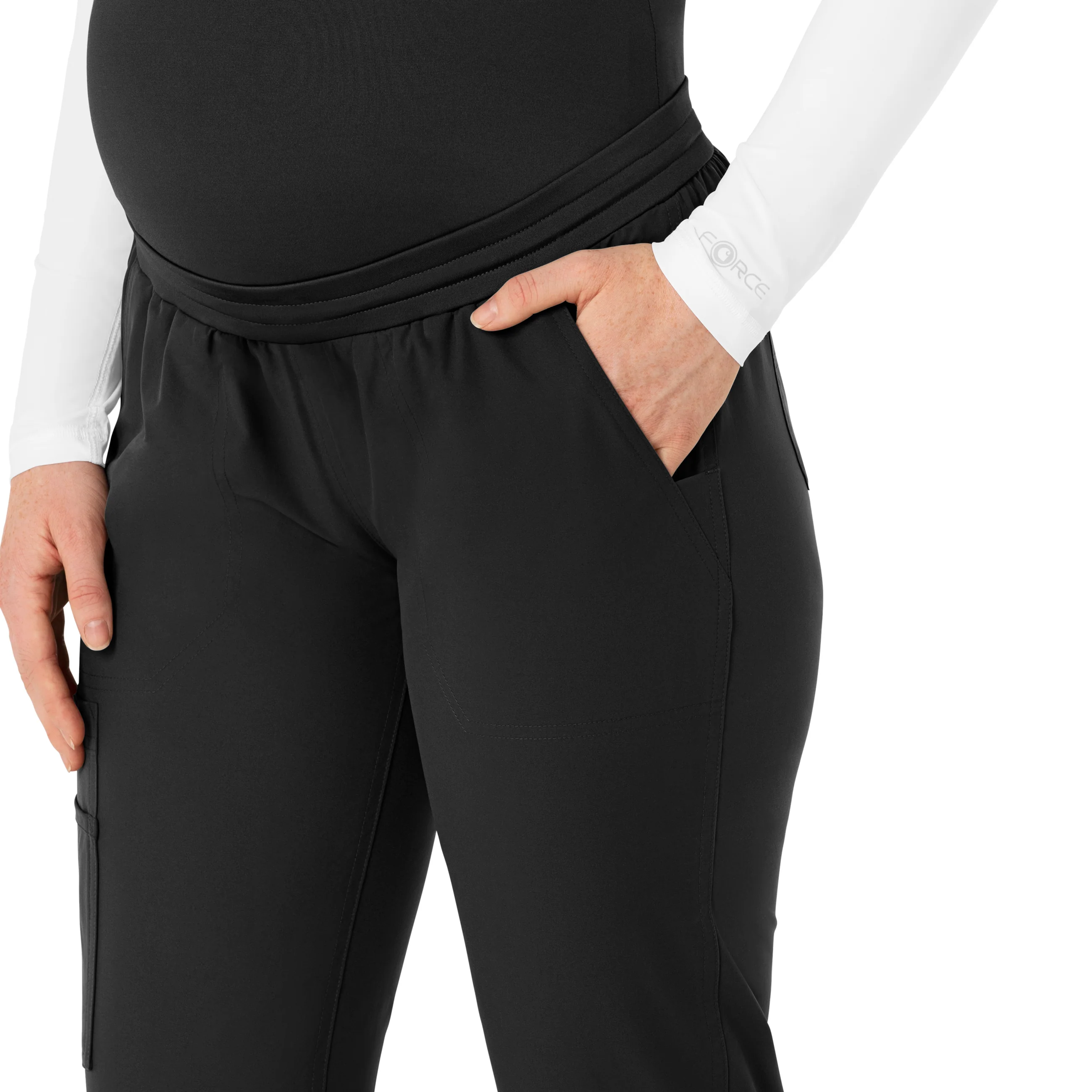 Carhartt Force Essentials Women's Maternity Jogger Scrub Pant - Black - Image 7