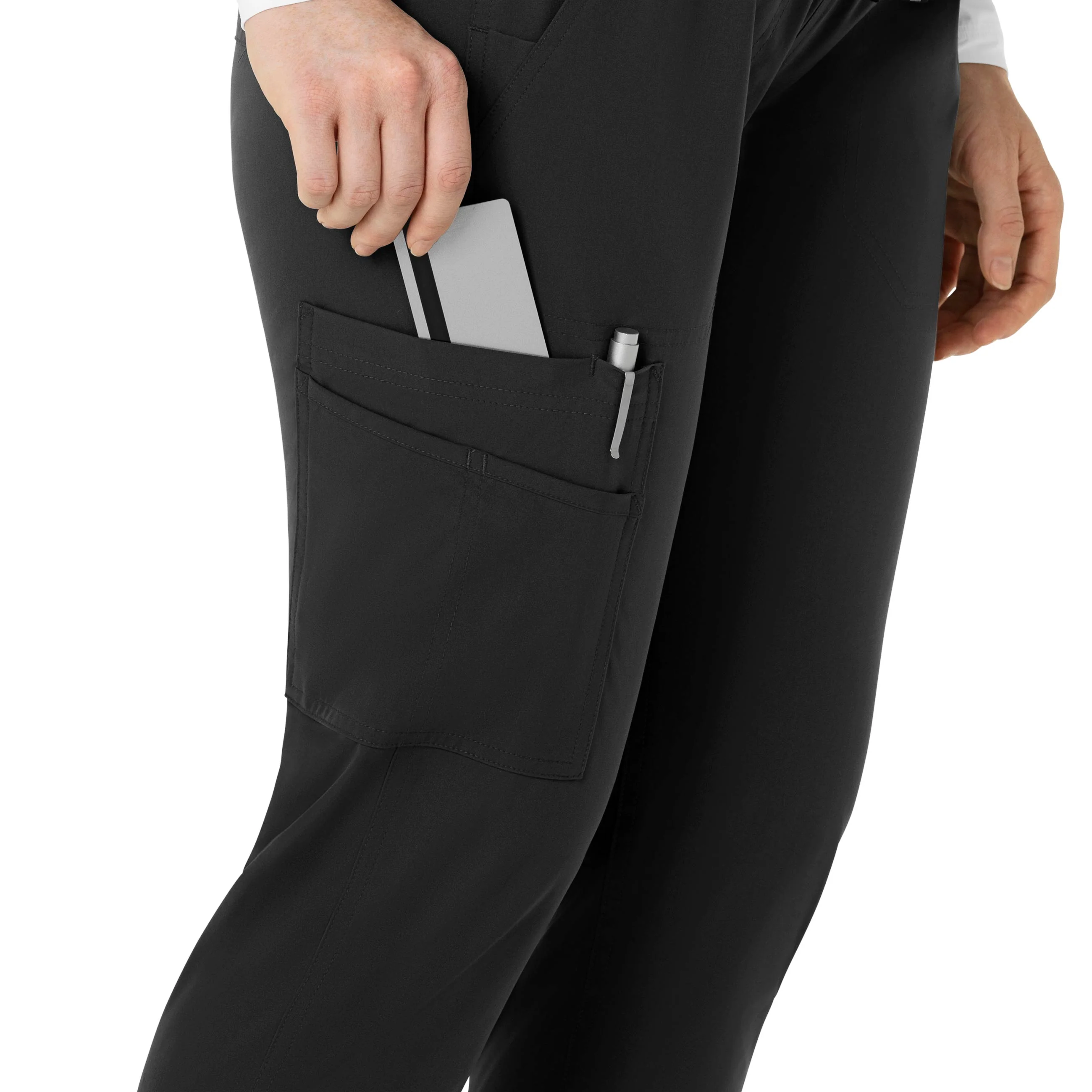 Carhartt Force Essentials Women's Maternity Jogger Scrub Pant - Black - Image 8
