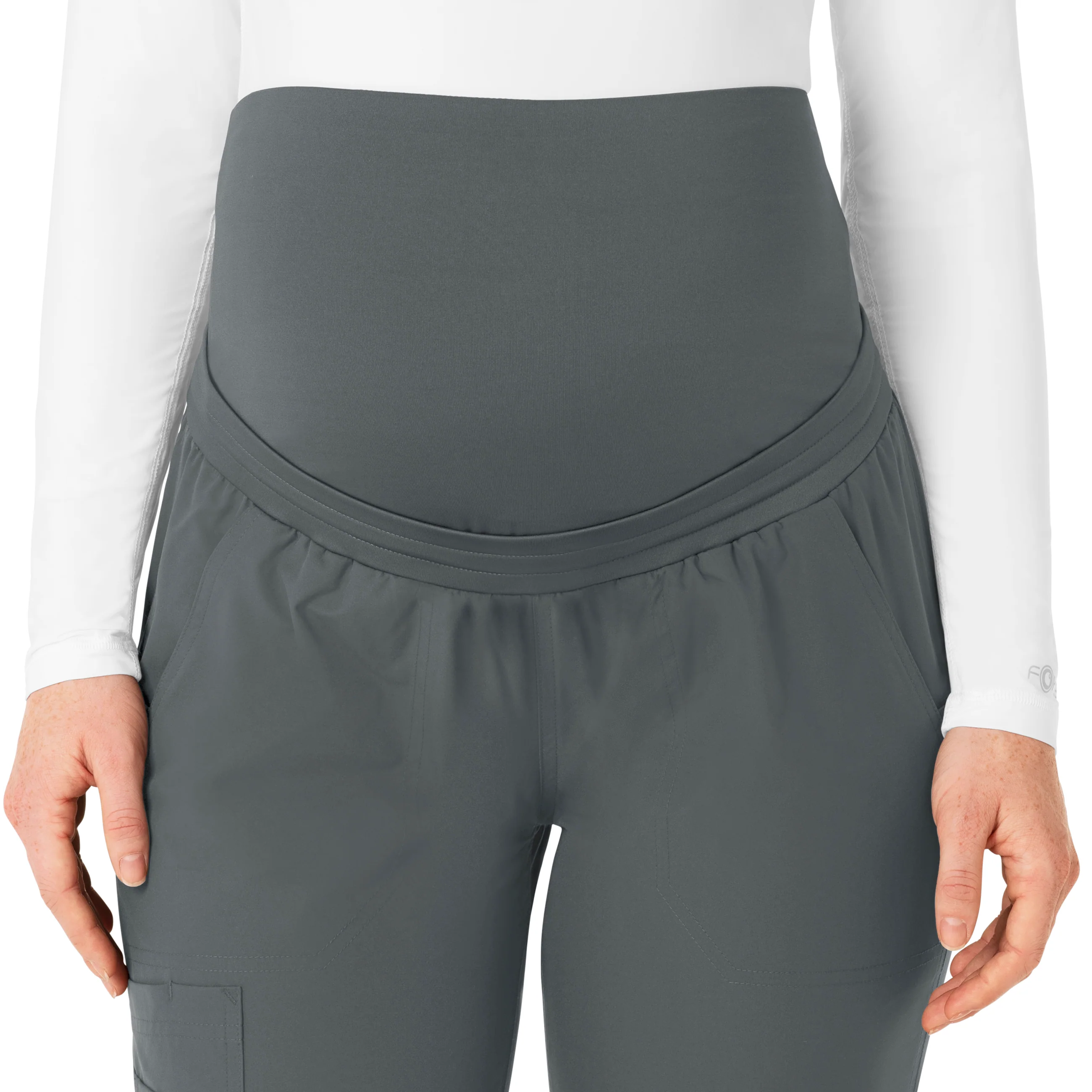 Carhartt Force Essentials Women's Maternity Jogger Scrub Pant - Pewter - Image 4