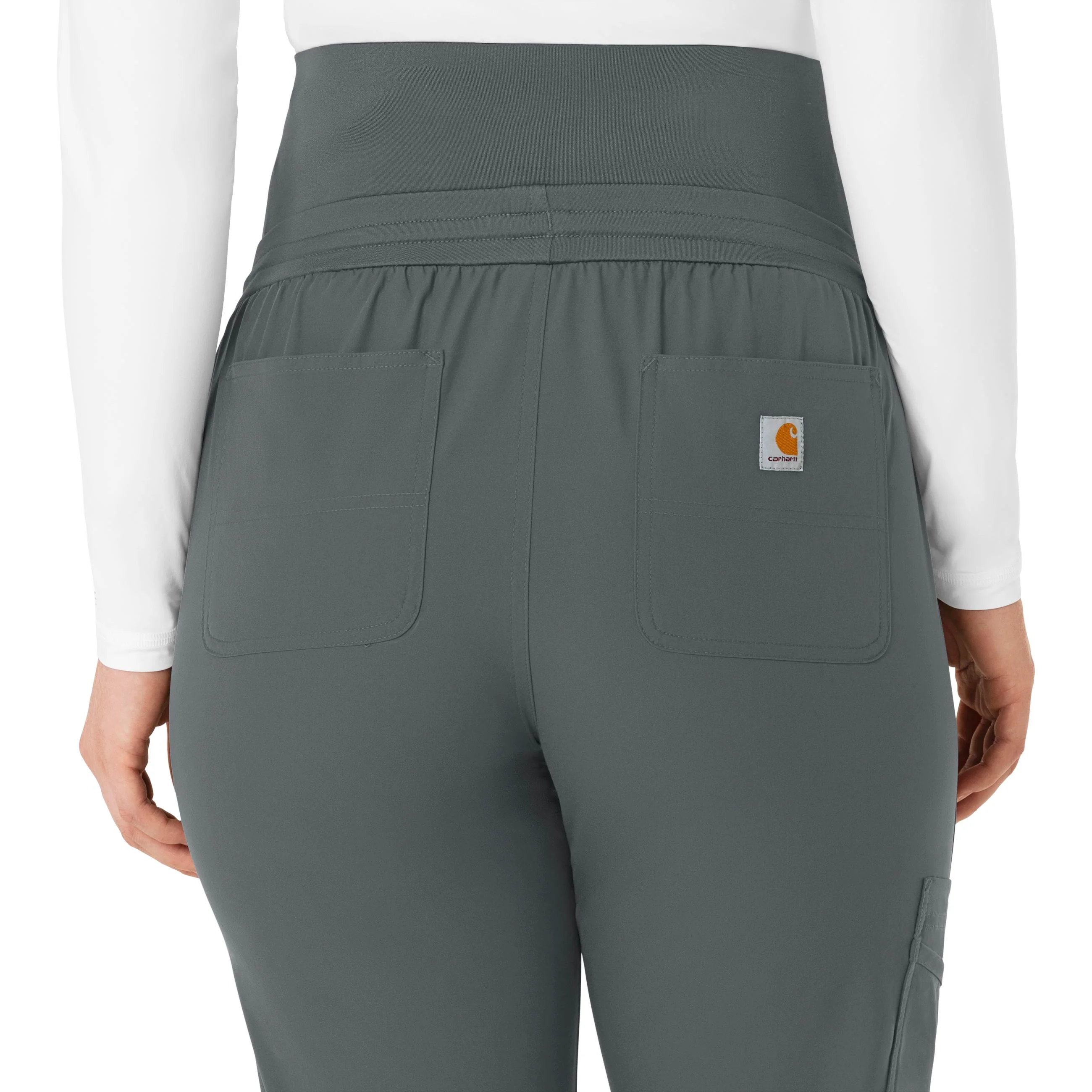 Carhartt Force Essentials Women's Maternity Jogger Scrub Pant - Pewter - Image 6