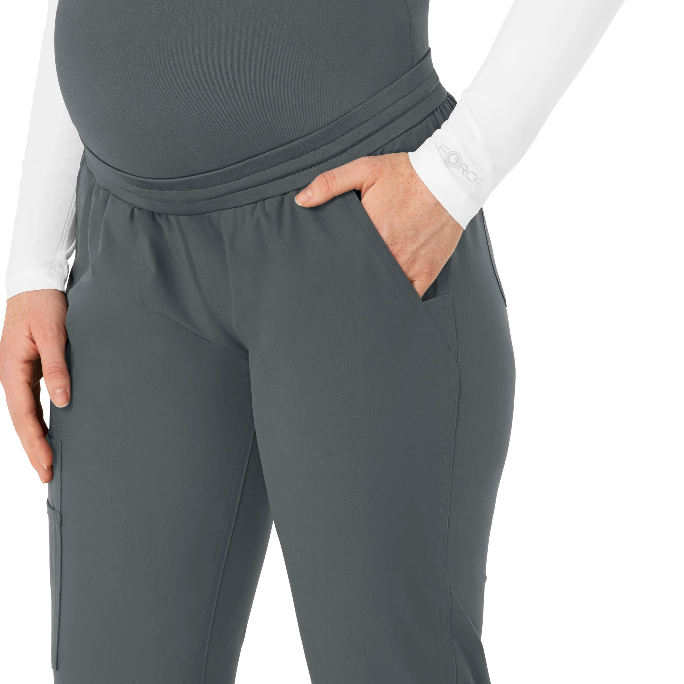 Carhartt Force Essentials Women's Maternity Jogger Scrub Pant - Pewter - Image 7
