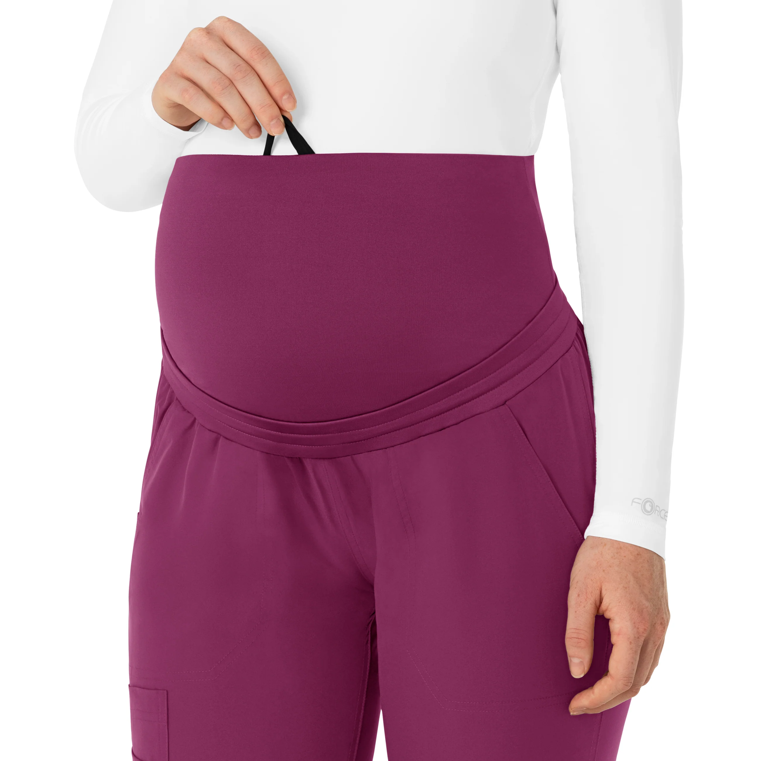 Carhartt Force Essentials Women's Maternity Jogger Scrub Pant - Wine - Image 5