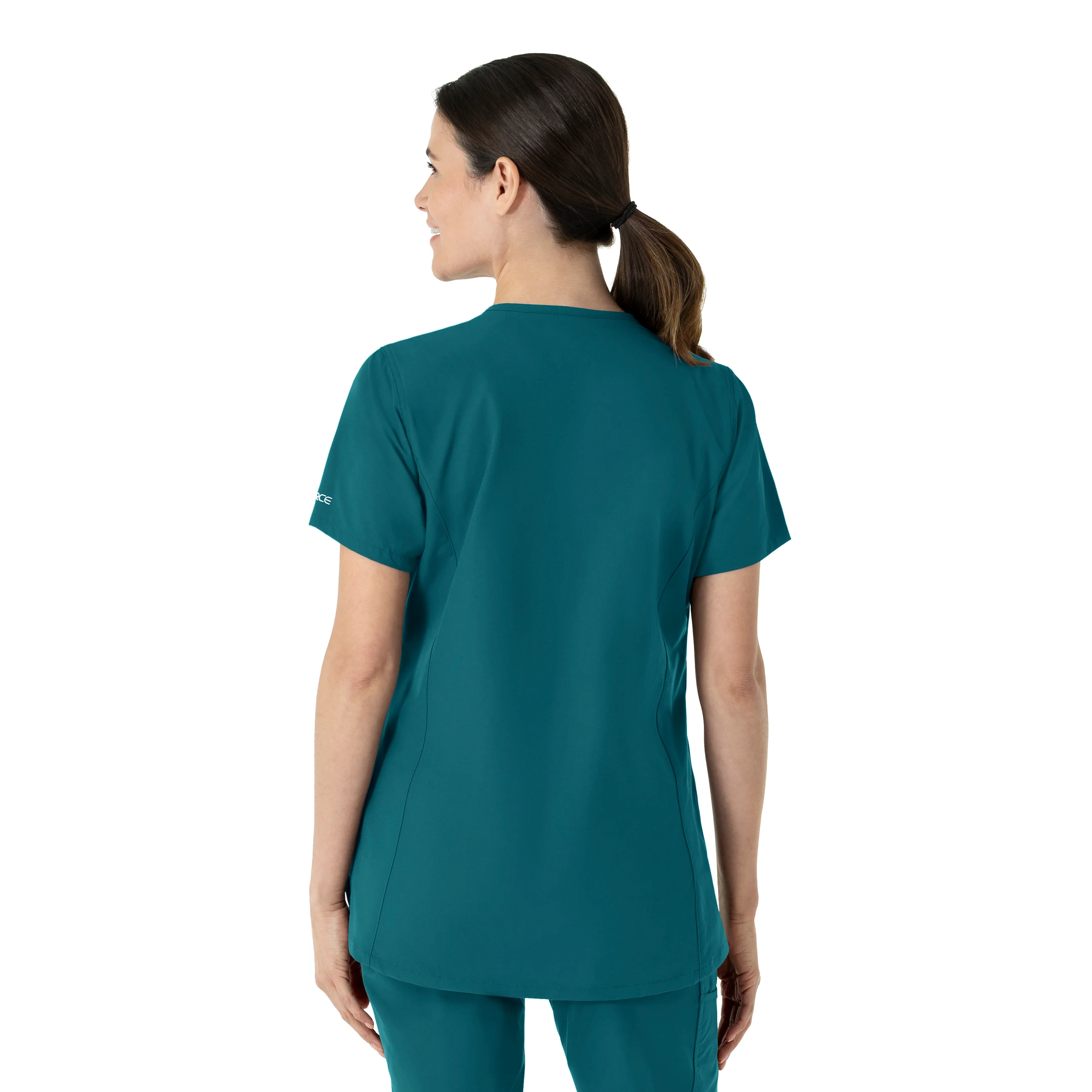 Carhartt Force Essentials Women's Notch Neck Tunic Scrub Top - Caribbean Blue - Image 2