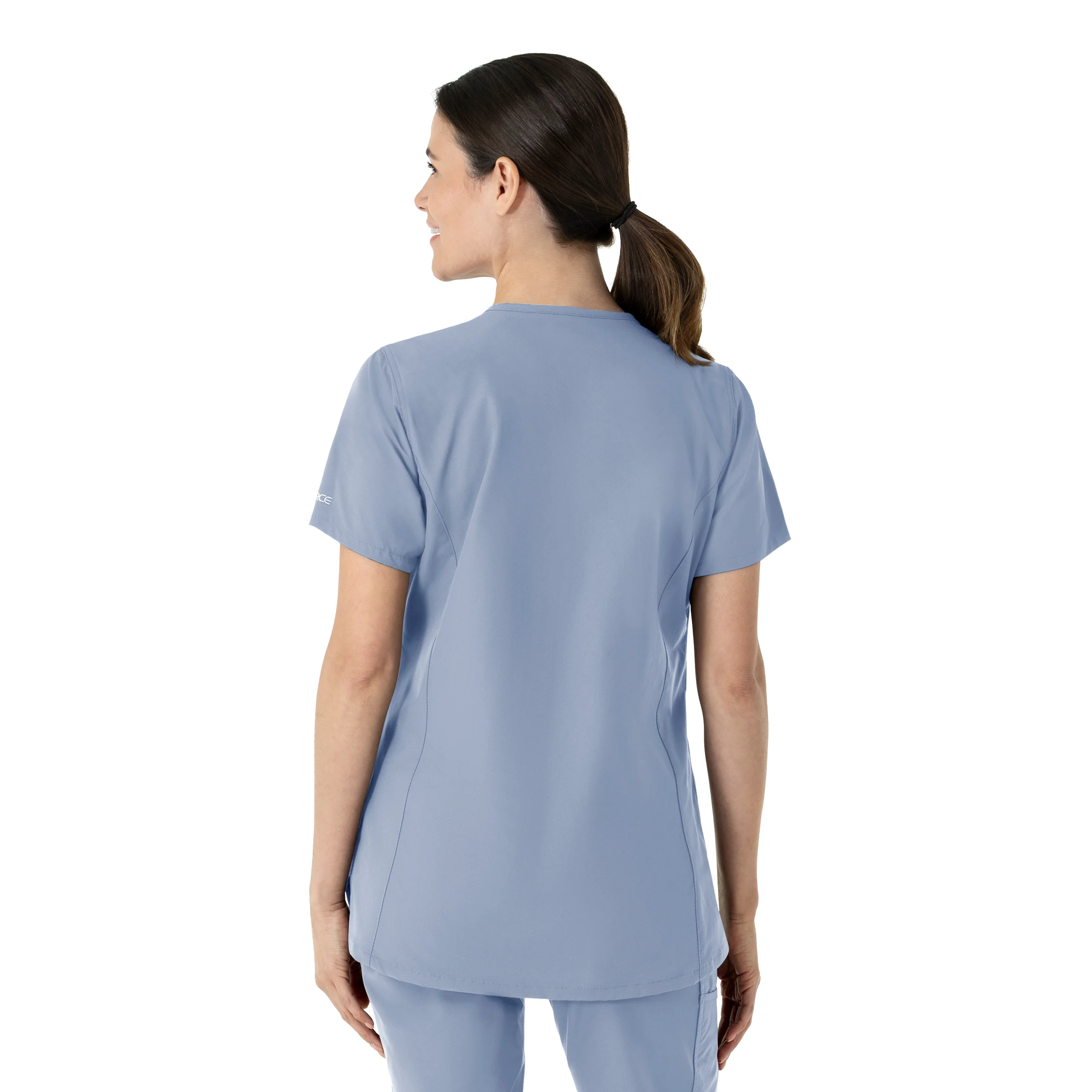 Carhartt Force Essentials Women's Notch Neck Tunic Scrub Top - Ceil Blue - Image 2