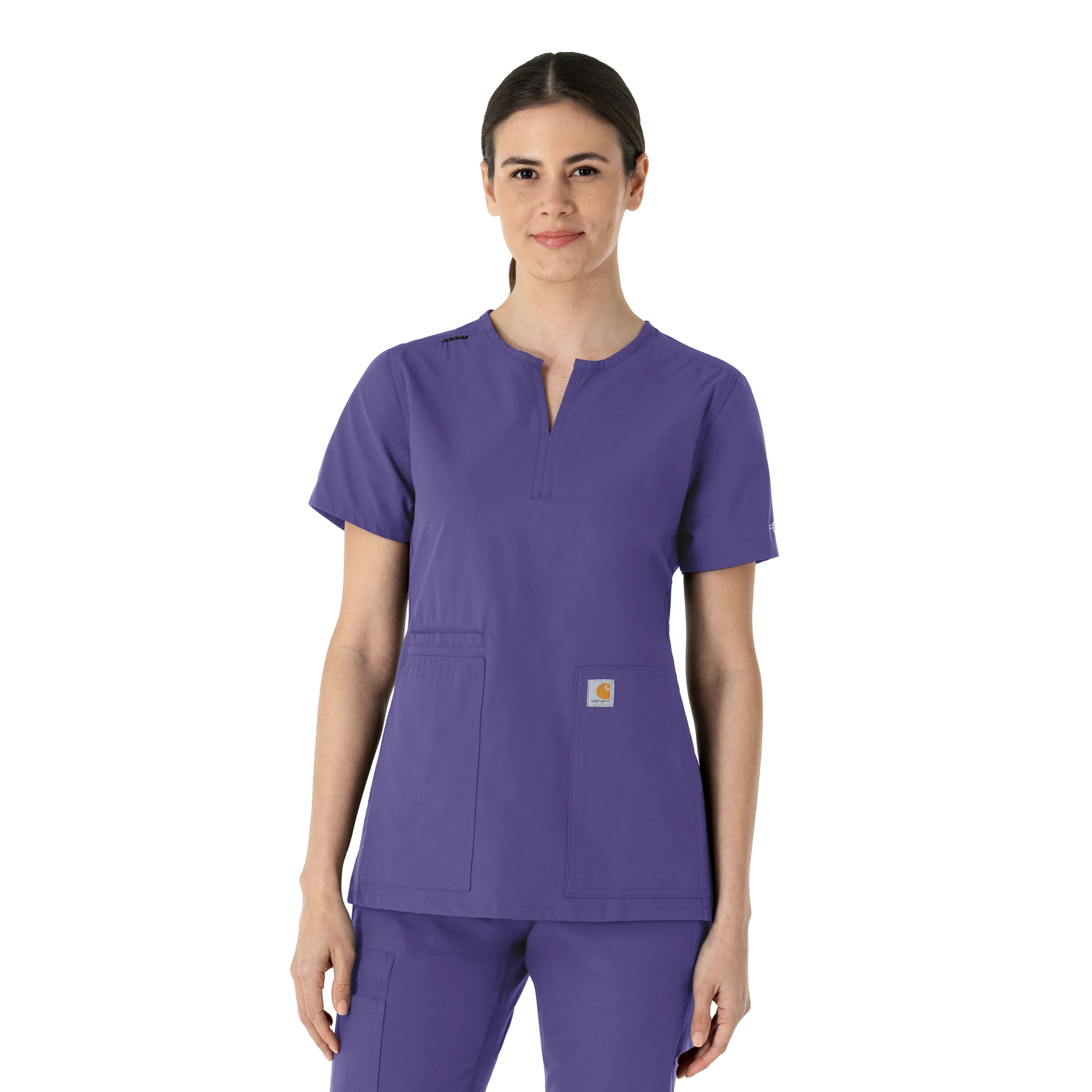 Carhartt Force Essentials Women's Notch Neck Tunic Scrub Top - Grape