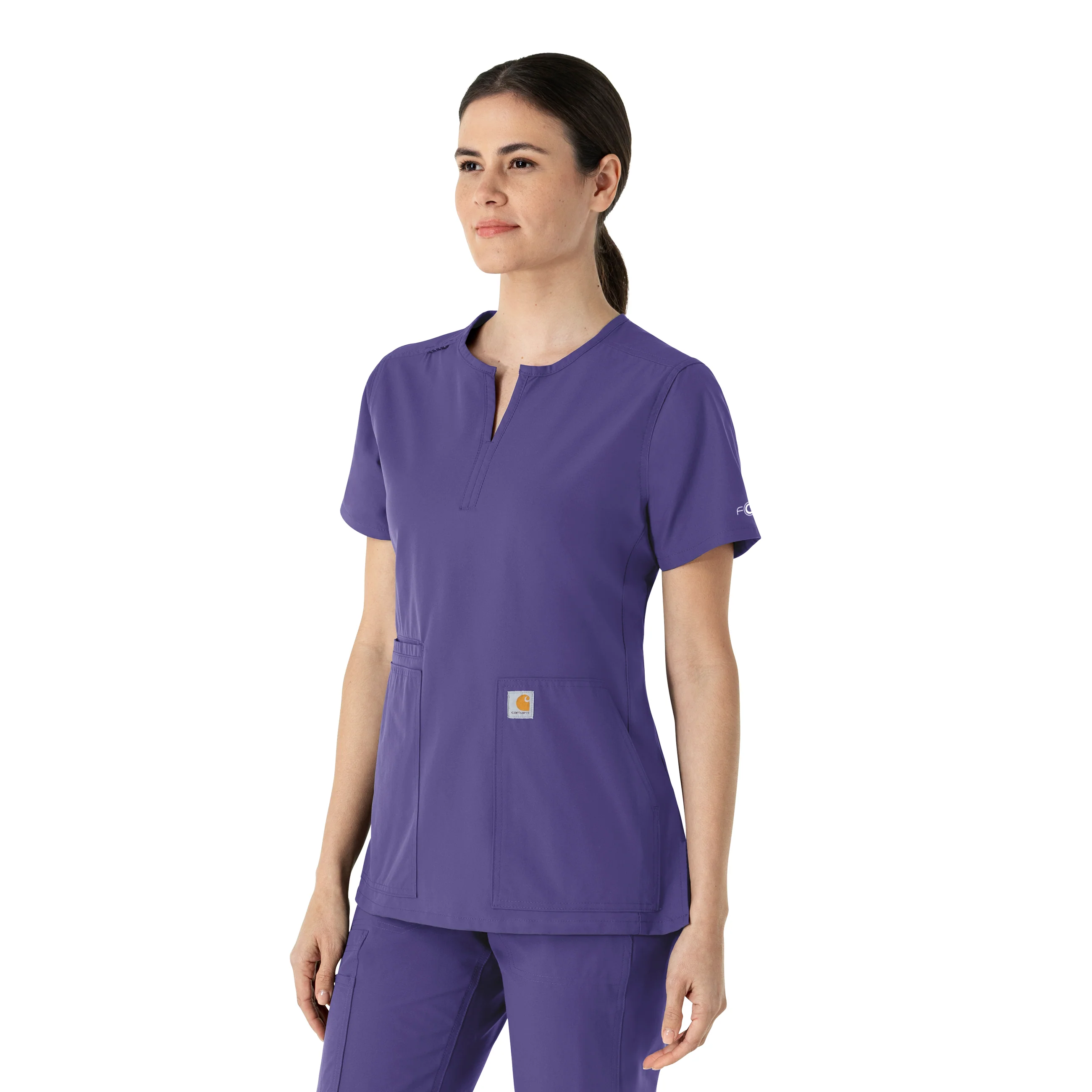 Carhartt Force Essentials Women's Notch Neck Tunic Scrub Top - Grape - Image 4