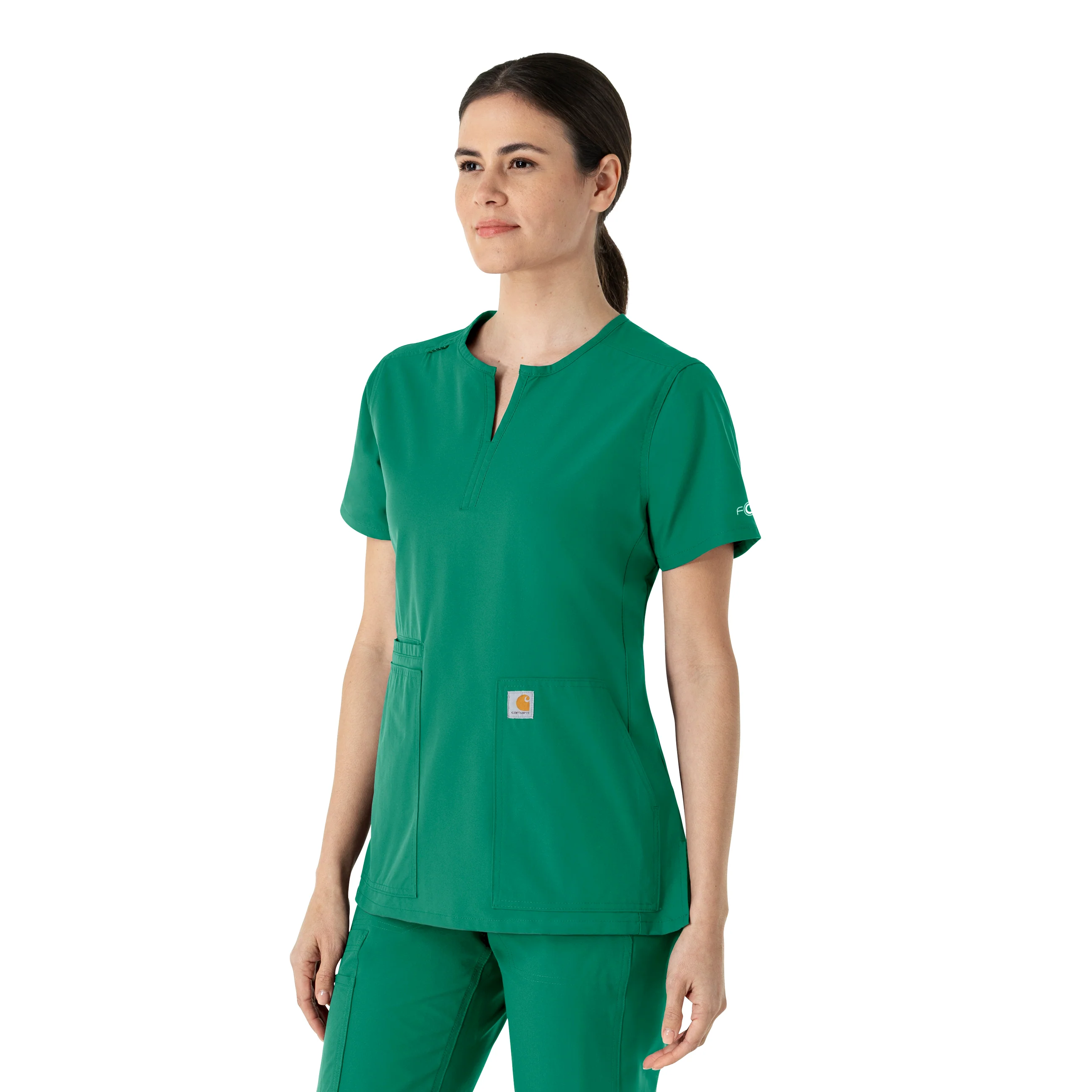 Carhartt Force Essentials Women's Notch Neck Tunic Scrub Top - Hunter - Image 4