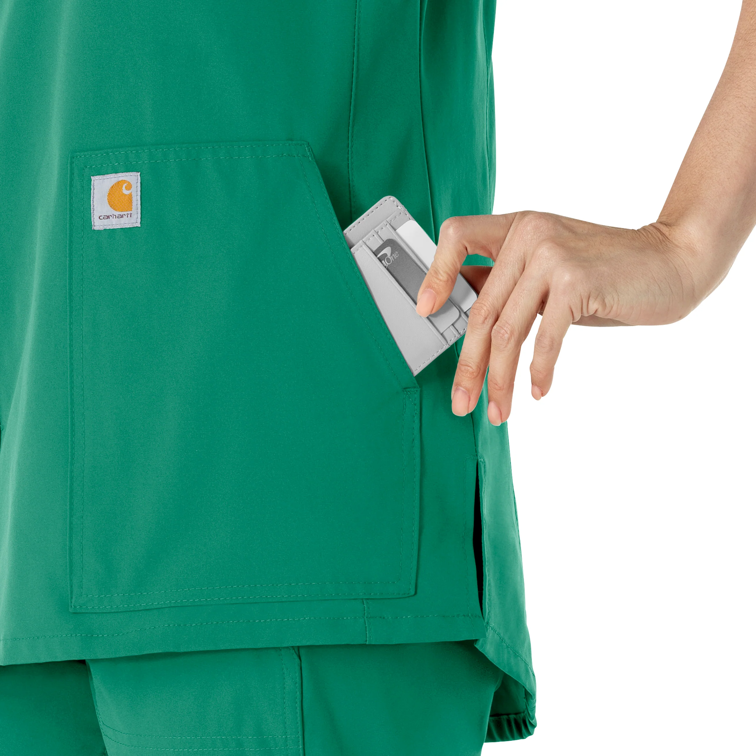 Carhartt Force Essentials Women's Notch Neck Tunic Scrub Top - Hunter - Image 5