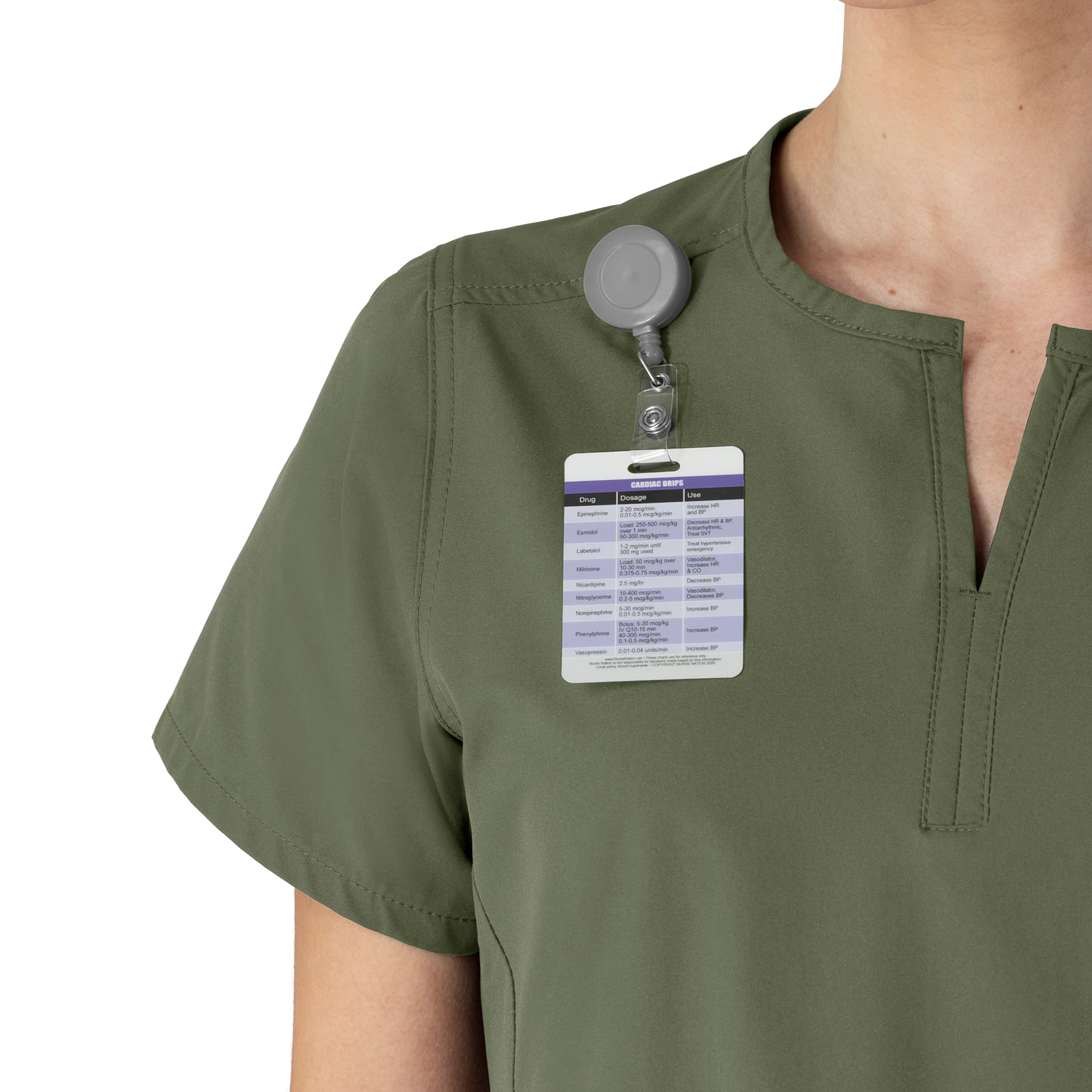 Carhartt Force Essentials Women's Notch Neck Tunic Scrub Top - Olive - Image 7