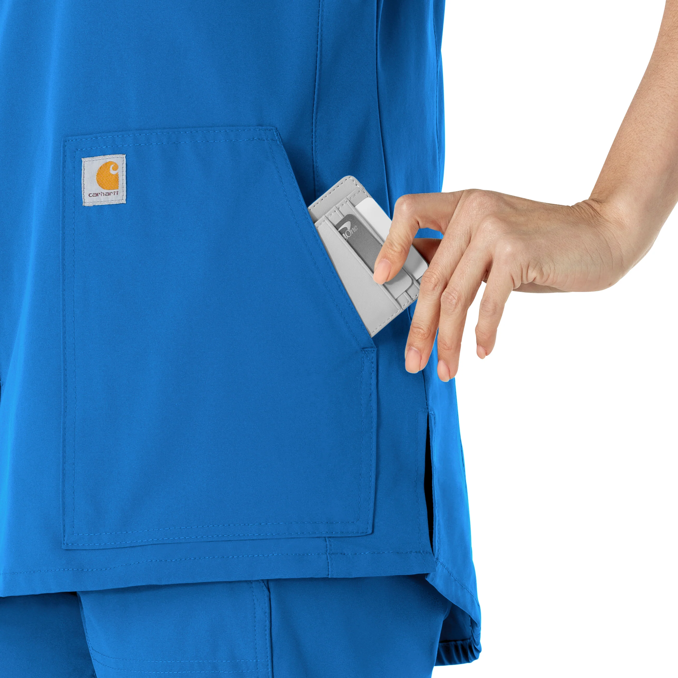 Carhartt Force Essentials Women's Notch Neck Tunic Scrub Top - Royal - Image 5