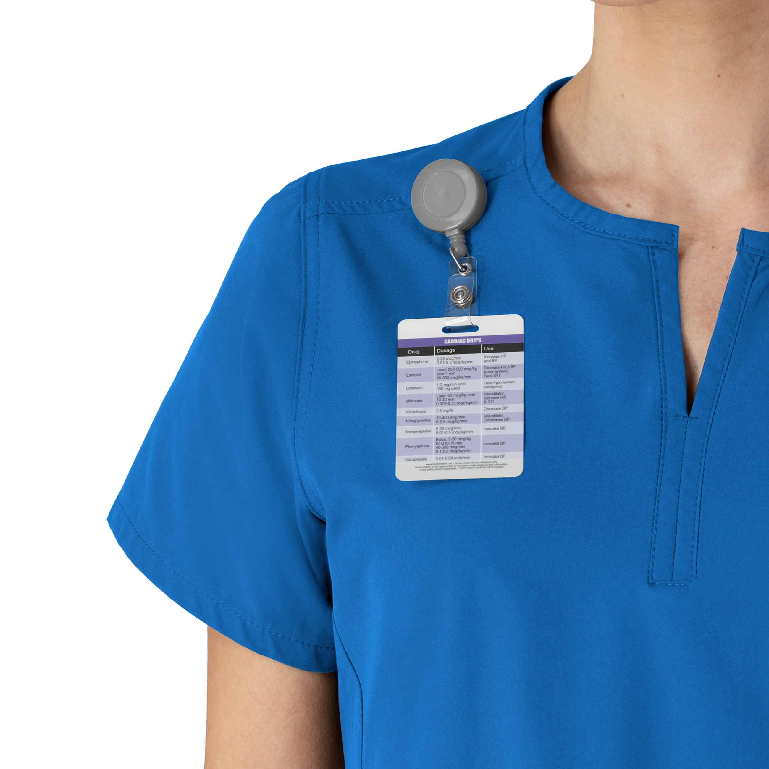 Carhartt Force Essentials Women's Notch Neck Tunic Scrub Top - Royal - Image 7