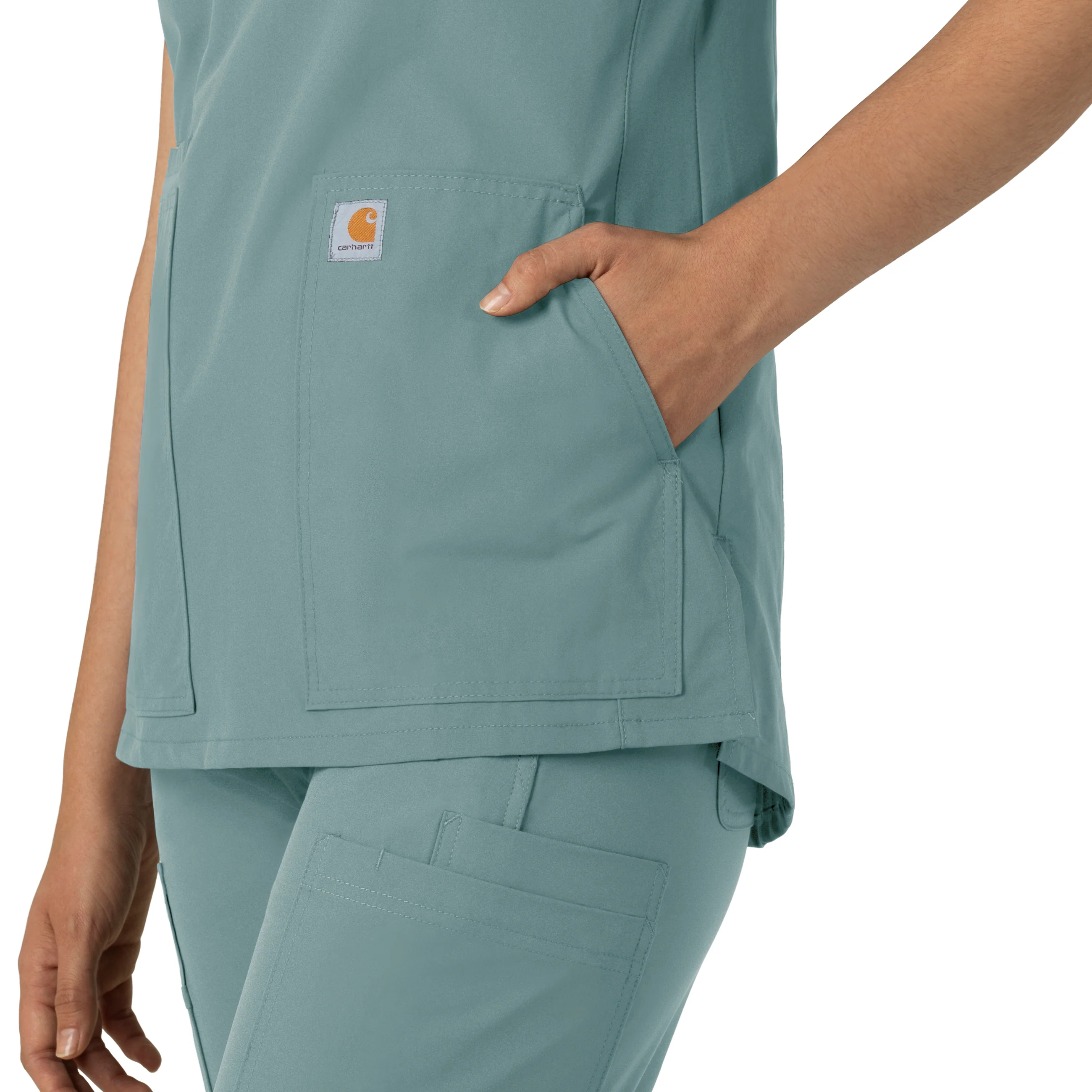 Carhartt Force Essentials Women's Notch Neck Tunic Scrub Top - Summer Blue - Image 7