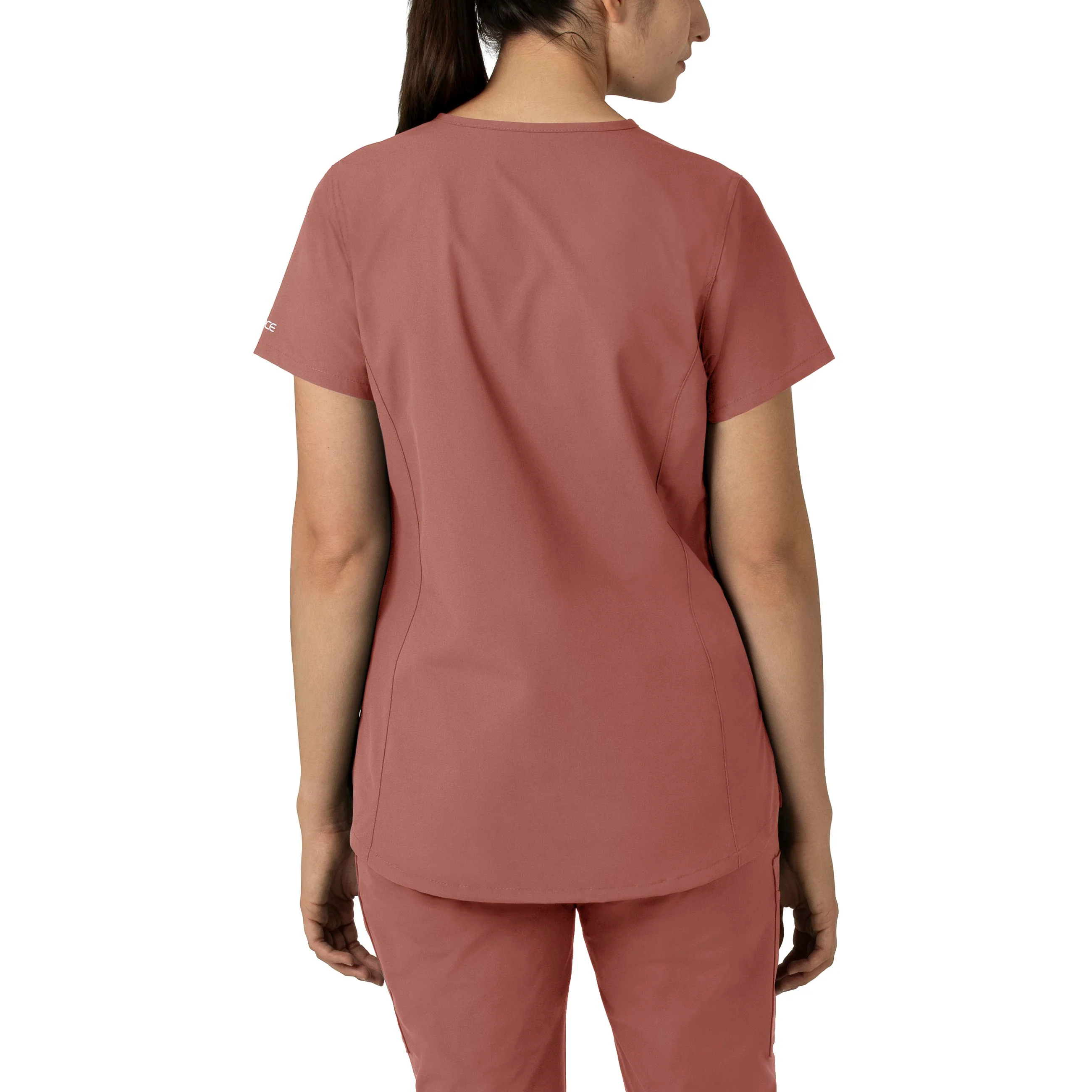 Carhartt Force Essentials Women's Notch Neck Tunic Scrub Top - Wildrose - Image 2