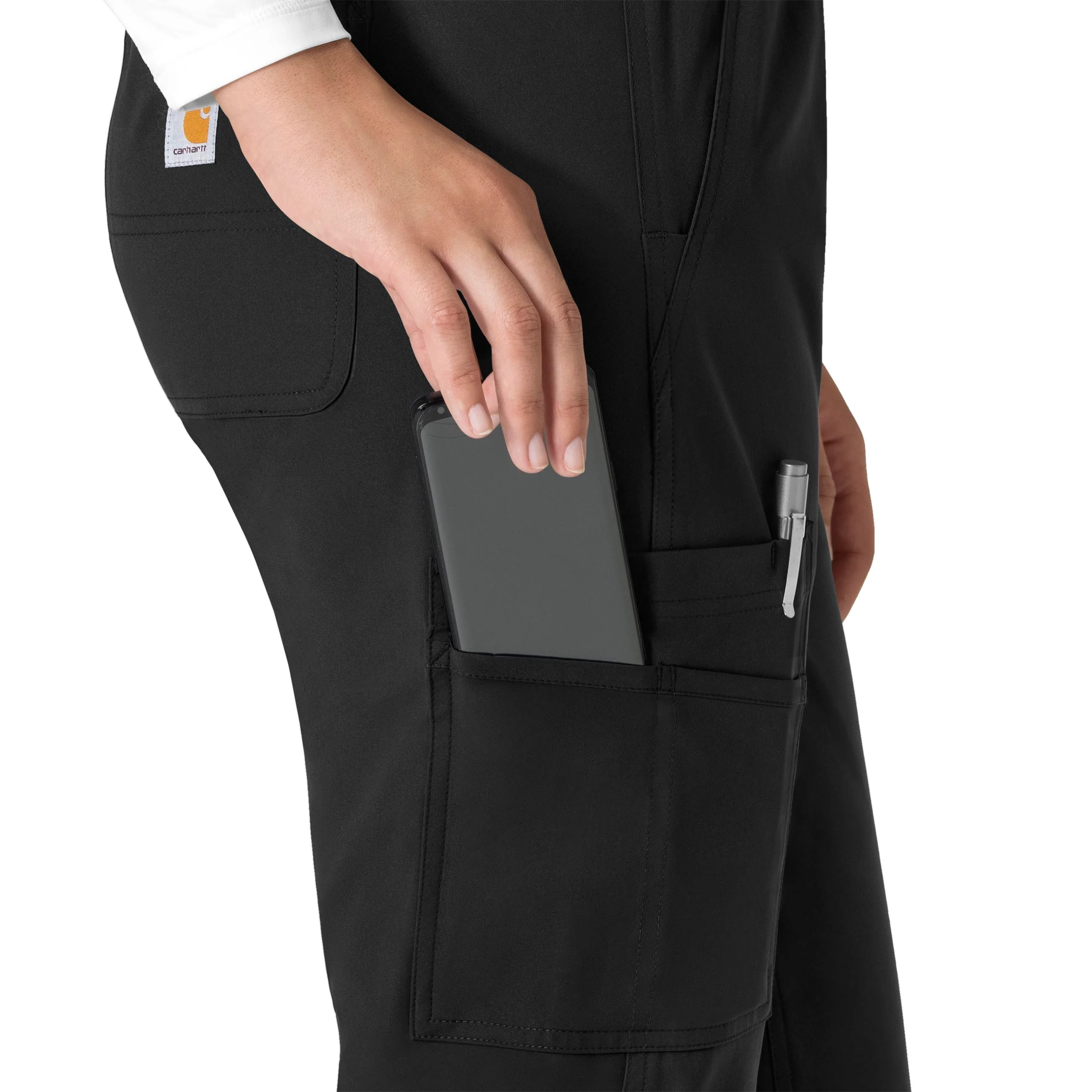 Carhartt Force Essentials Women's Straight Leg Scrub Pant - Black - Image 7