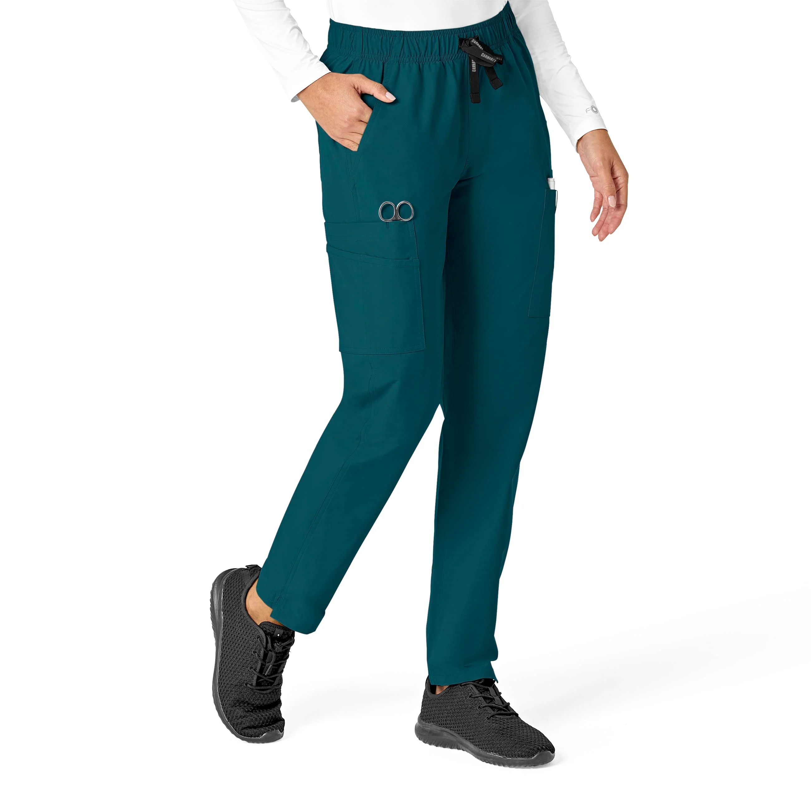 Carhartt Force Essentials Women's Straight Leg Scrub Pant - Caribbean Blue - Image 3