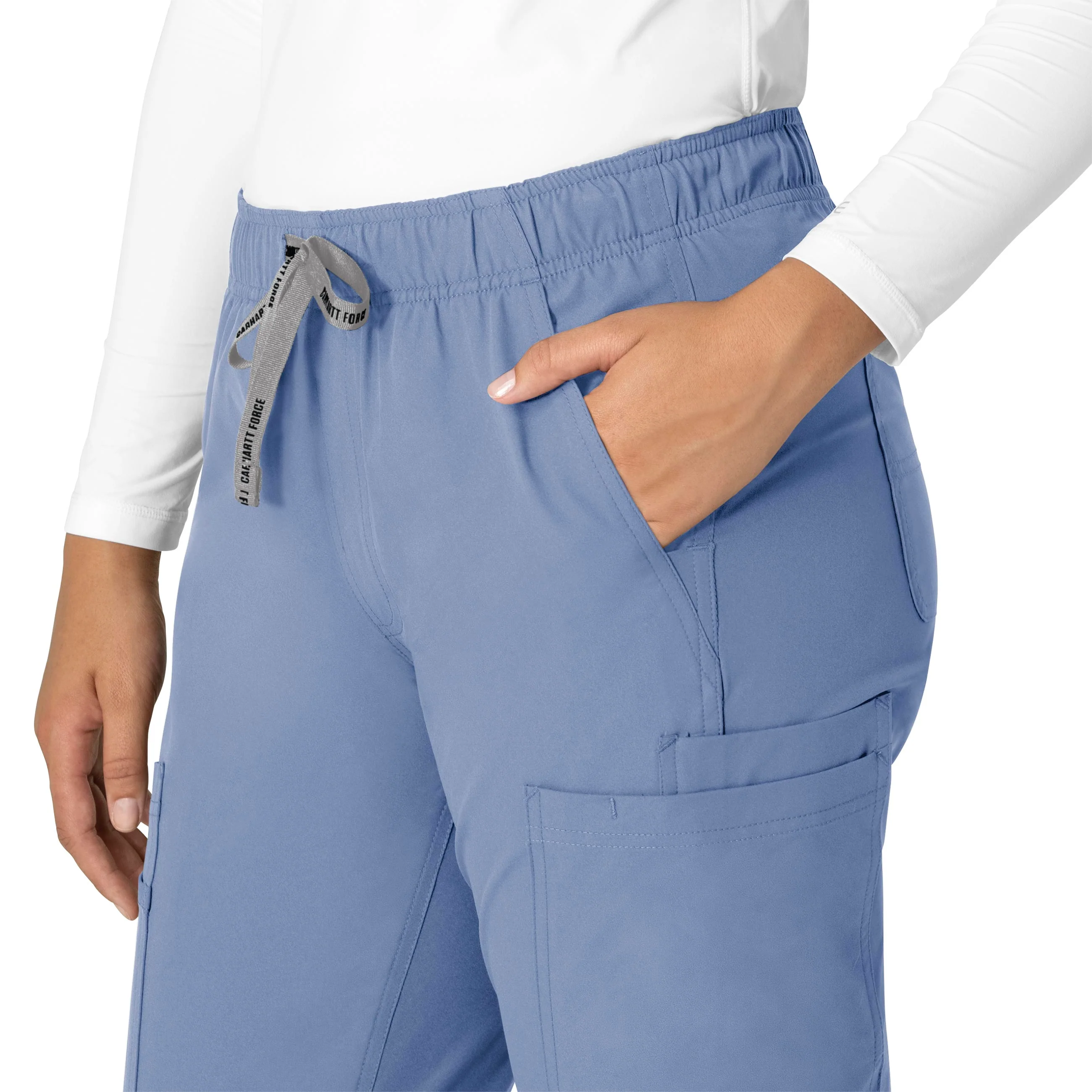 Carhartt Force Essentials Women's Straight Leg Scrub Pant - Ceil Blue - Image 5