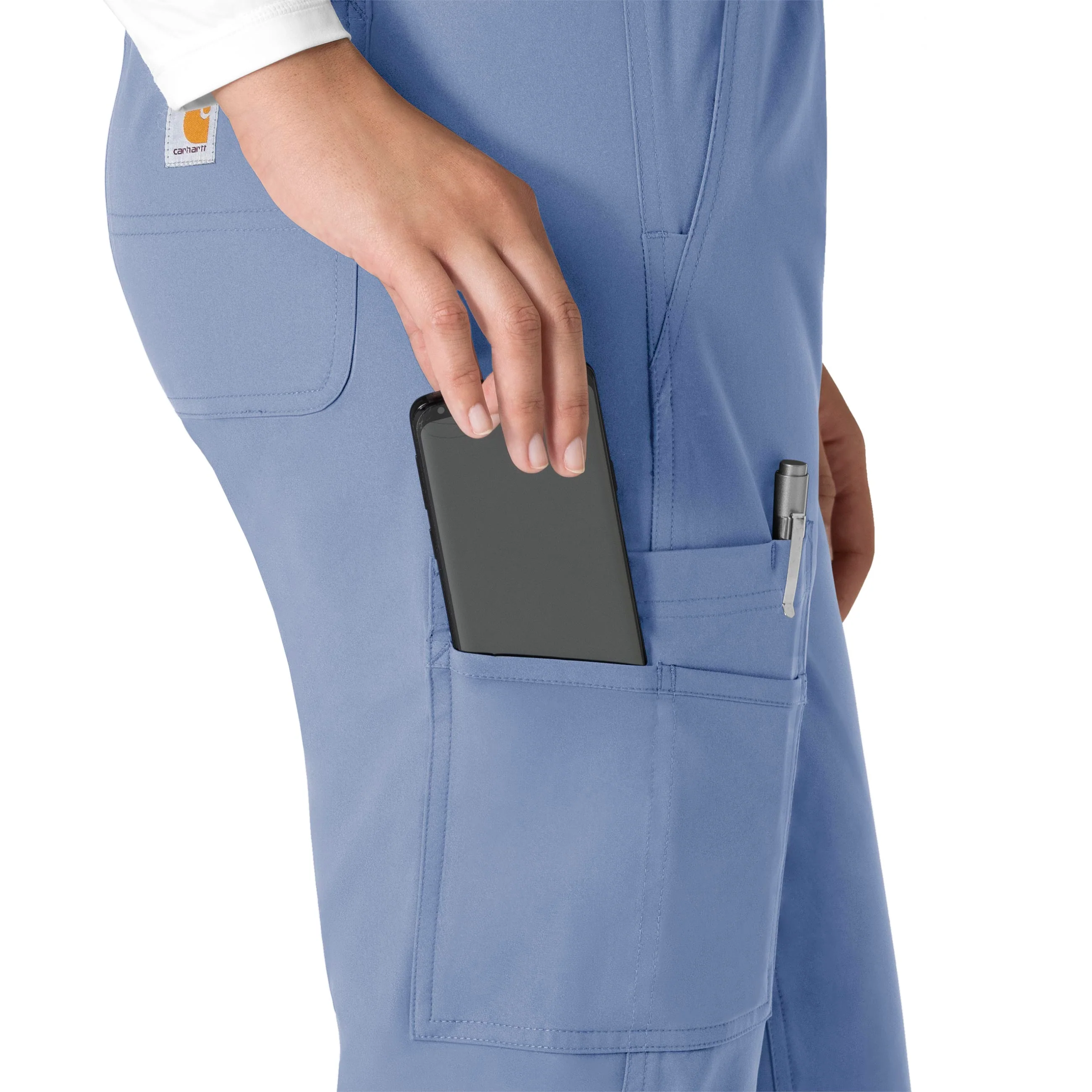 Carhartt Force Essentials Women's Straight Leg Scrub Pant - Ceil Blue - Image 7