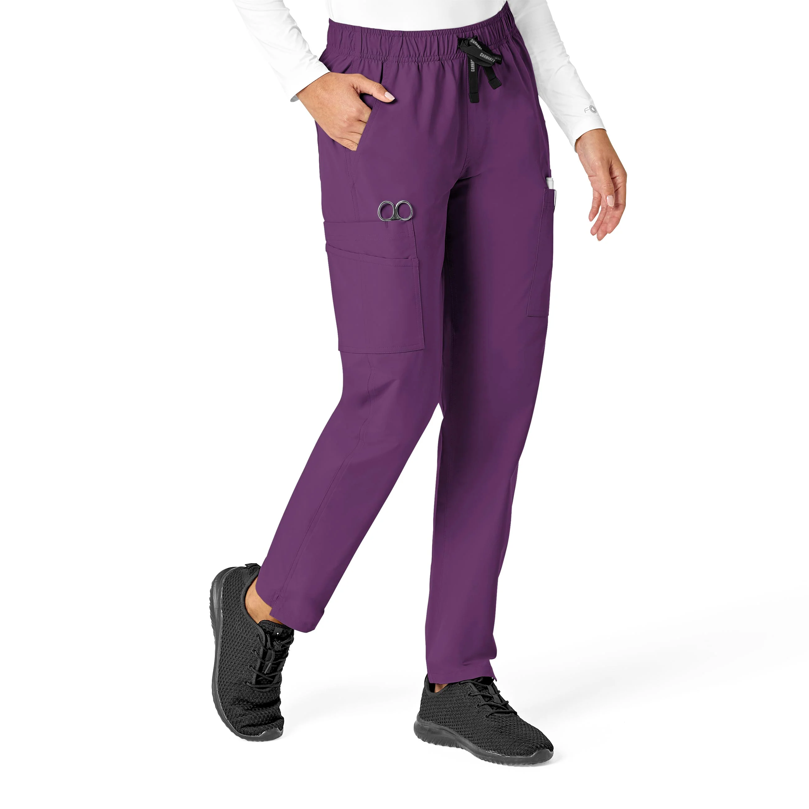 Carhartt Force Essentials Women's Straight Leg Scrub Pant - Eggplant - Image 3