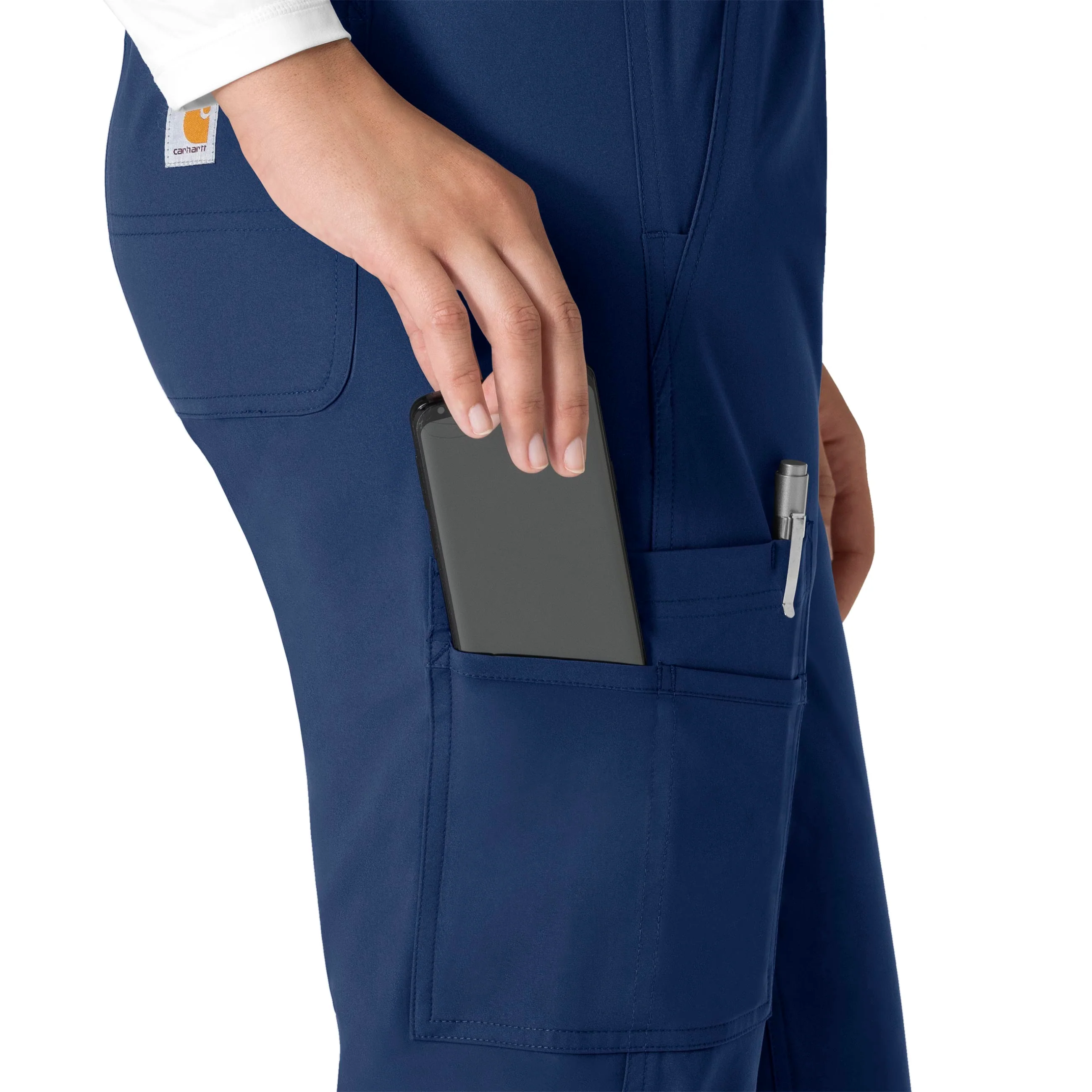 Carhartt Force Essentials Women's Straight Leg Scrub Pant - Navy - Image 7