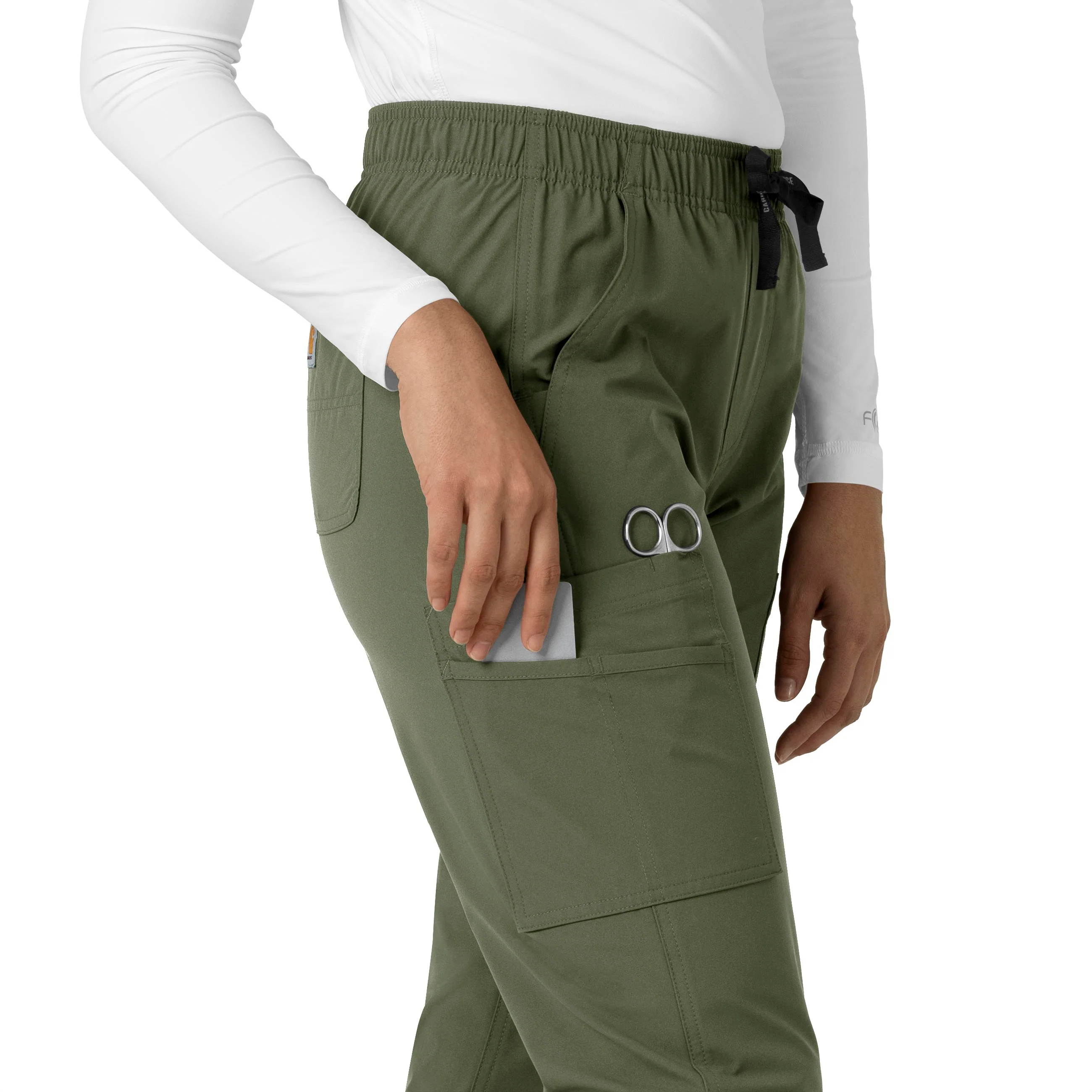 Carhartt Force Essentials Women's Straight Leg Scrub Pant - Olive - Image 6