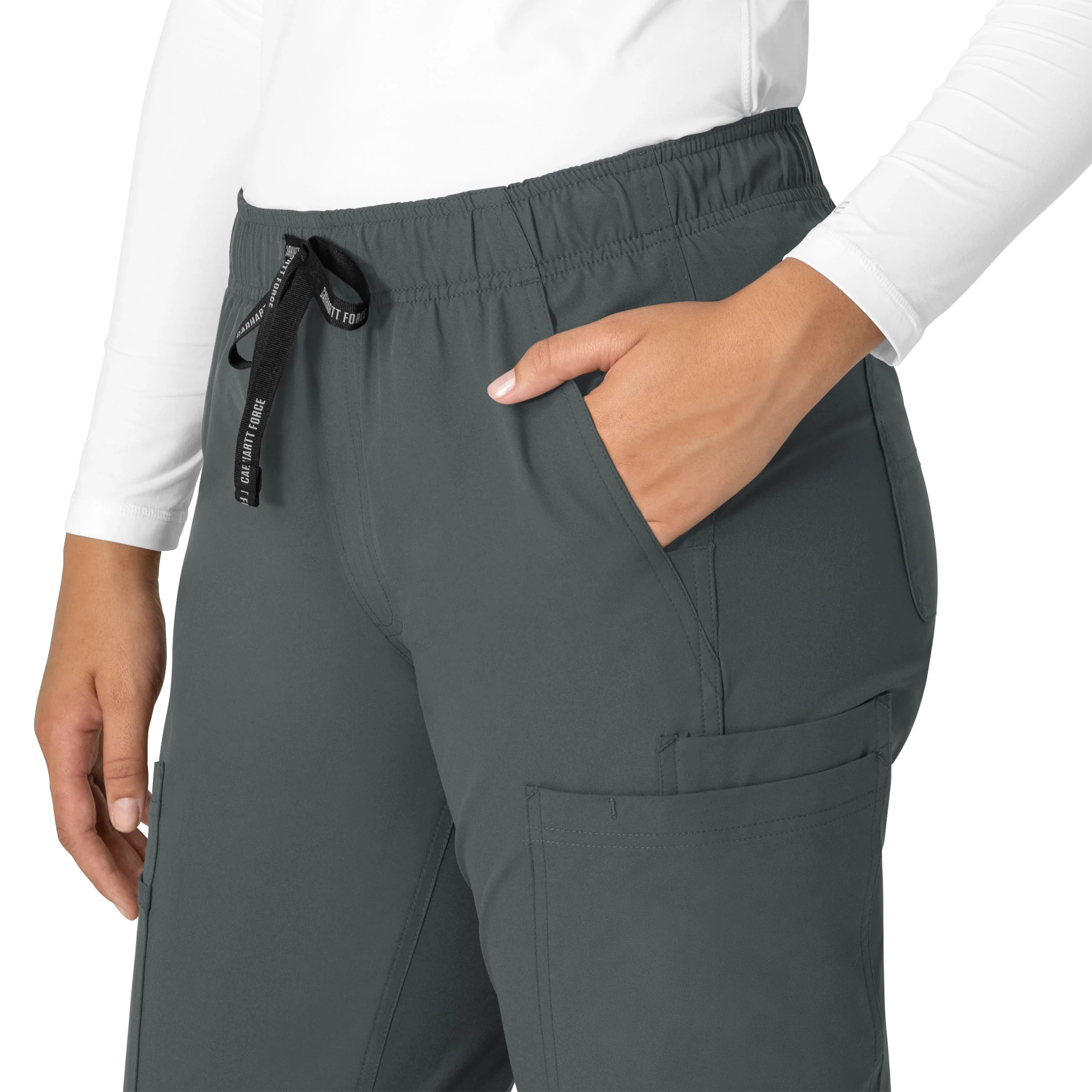 Carhartt Force Essentials Women's Straight Leg Scrub Pant - Pewter - Image 5