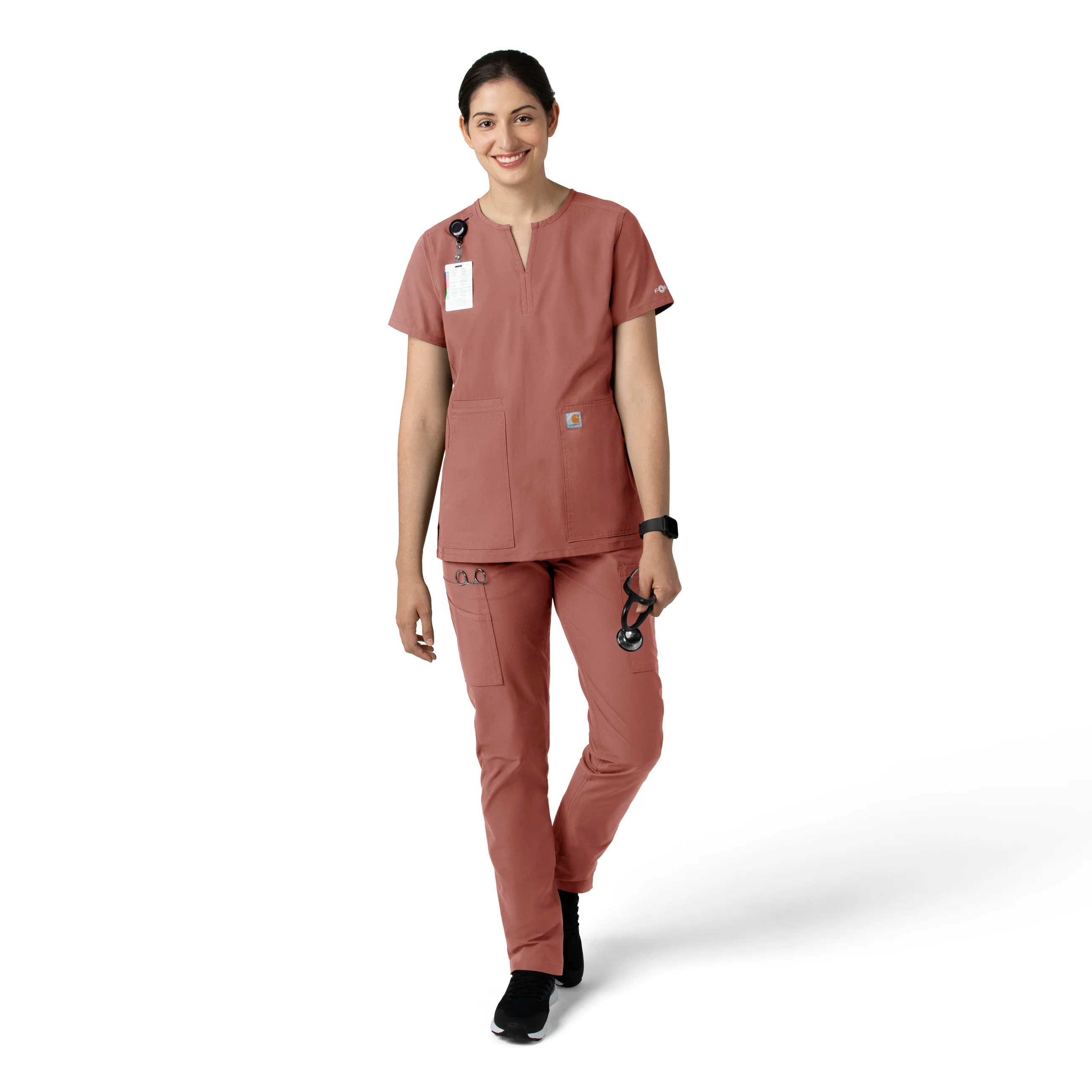 Carhartt Force Essentials Women's Straight Leg Scrub Pant - Wildrose - Image 3