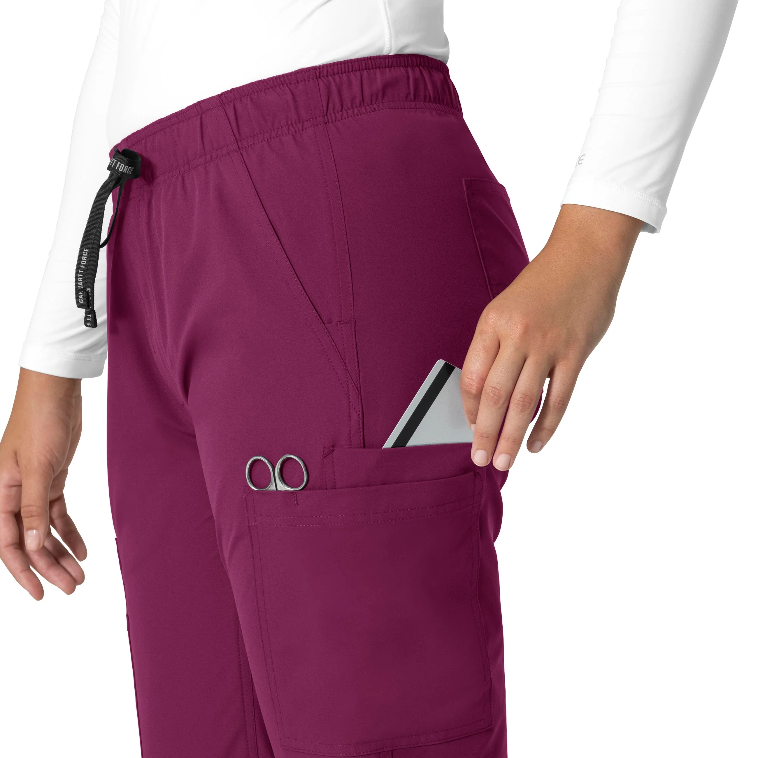 Carhartt Force Essentials Women's Straight Leg Scrub Pant - Wine - Image 6