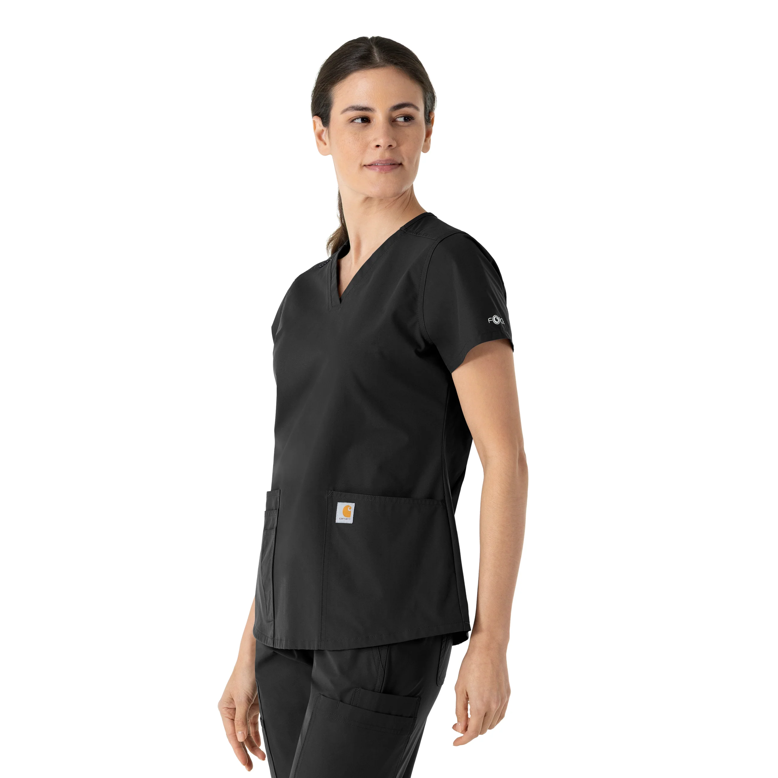 Carhartt Force Essentials Women's V-Neck Scrub Top - Black - Image 4
