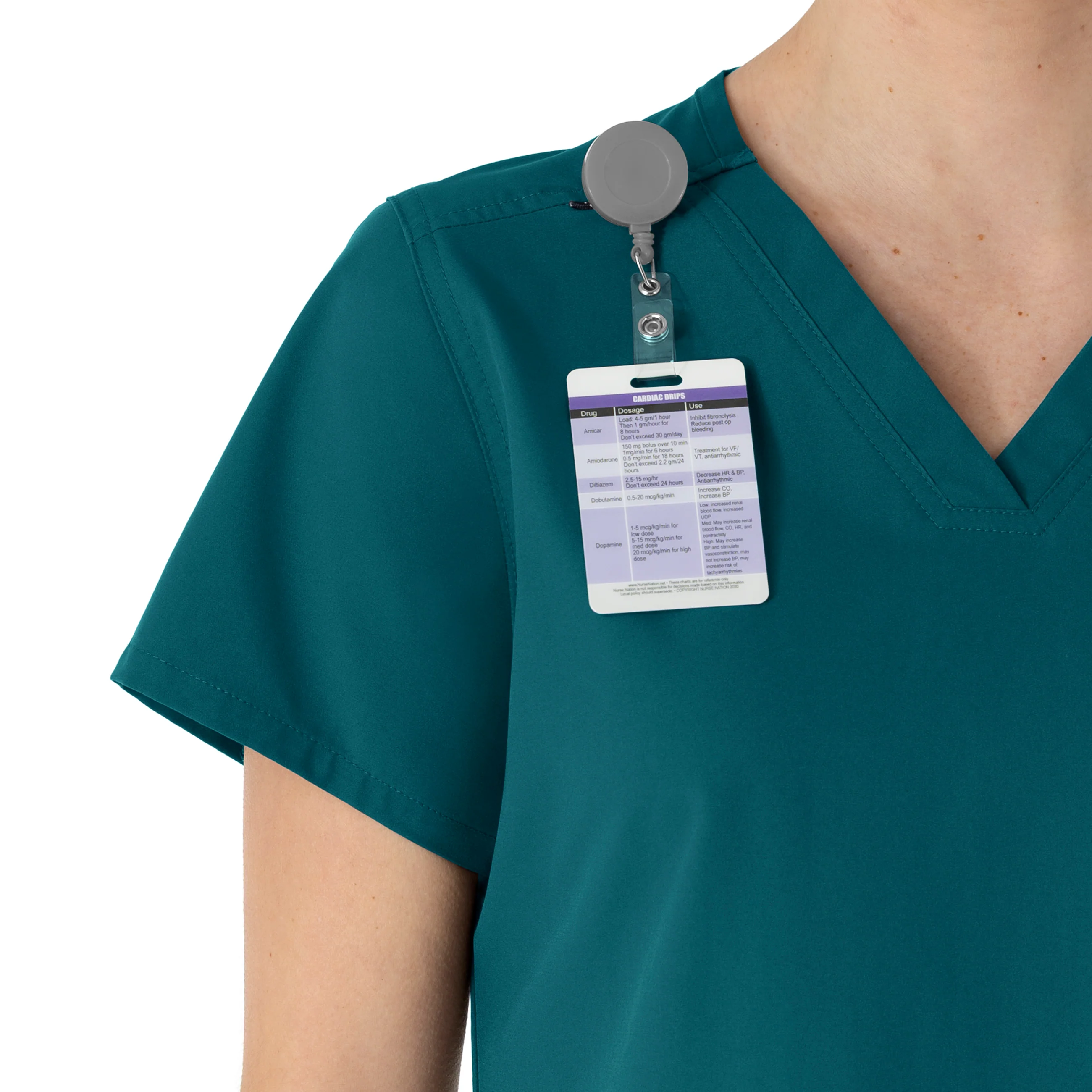 Carhartt Force Essentials Women's V-Neck Scrub Top - Caribbean Blue - Image 7