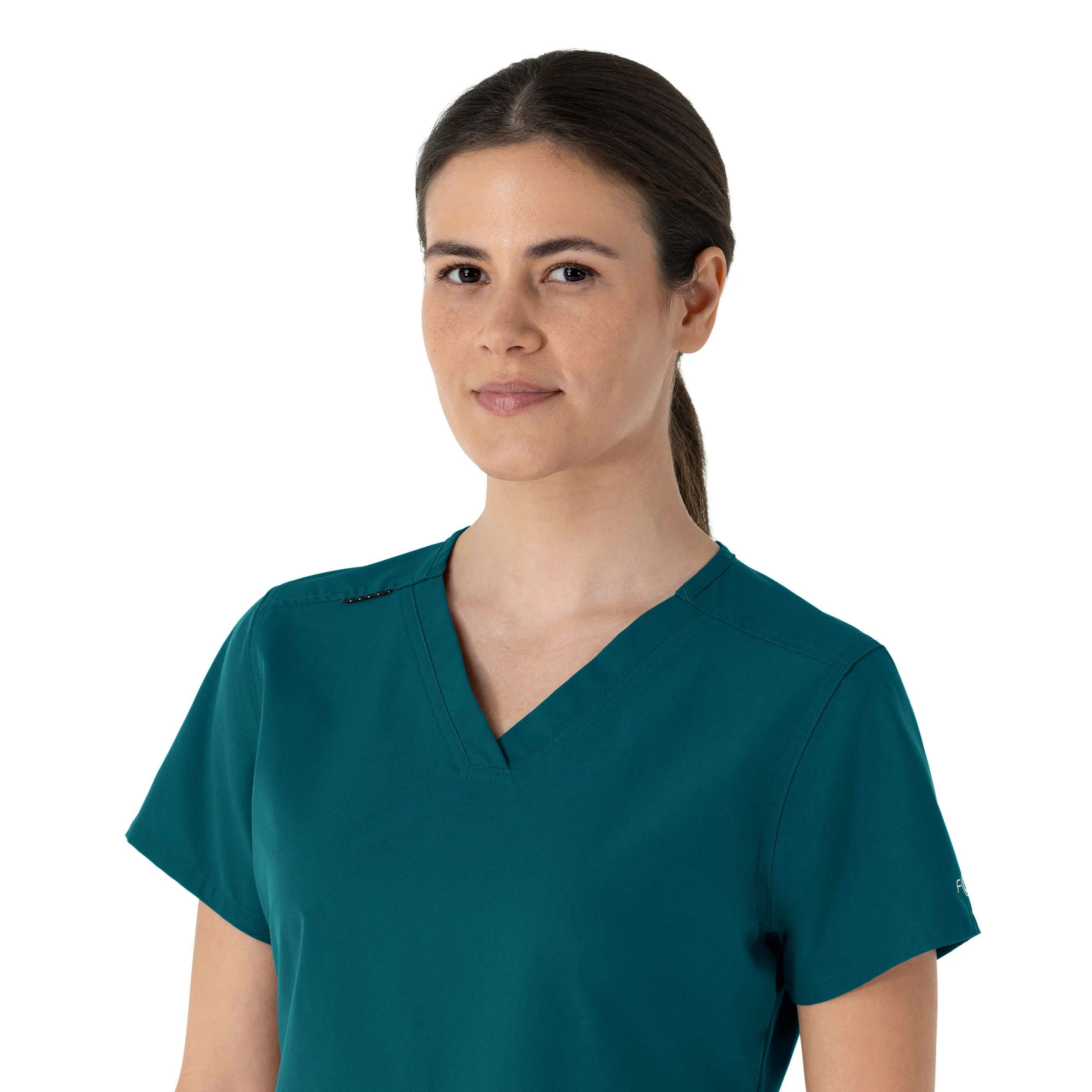 Carhartt Force Essentials Women's V-Neck Scrub Top - Caribbean Blue - Image 8