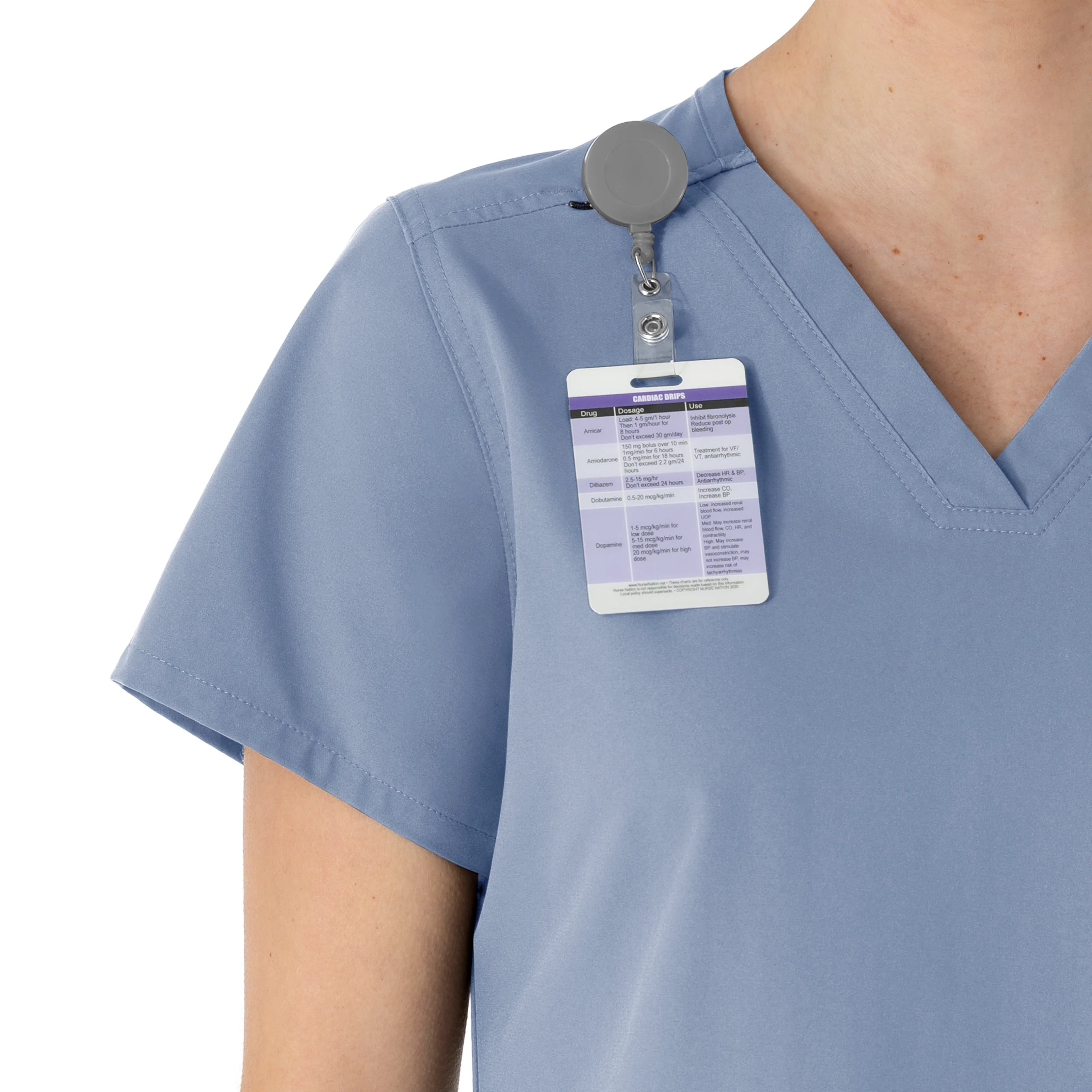Carhartt Force Essentials Women's V-Neck Scrub Top - Ceil Blue - Image 7