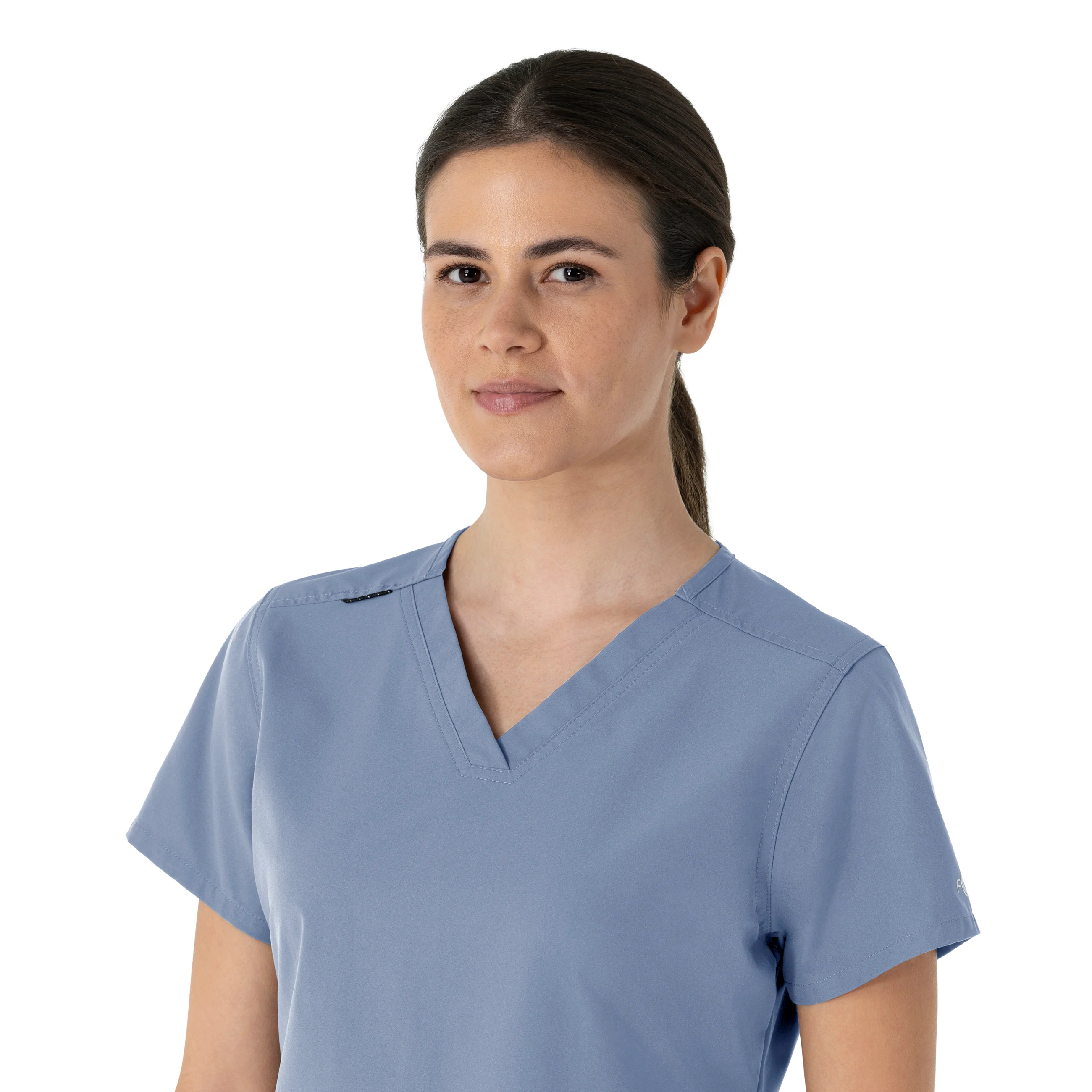 Carhartt Force Essentials Women's V-Neck Scrub Top - Ceil Blue - Image 8