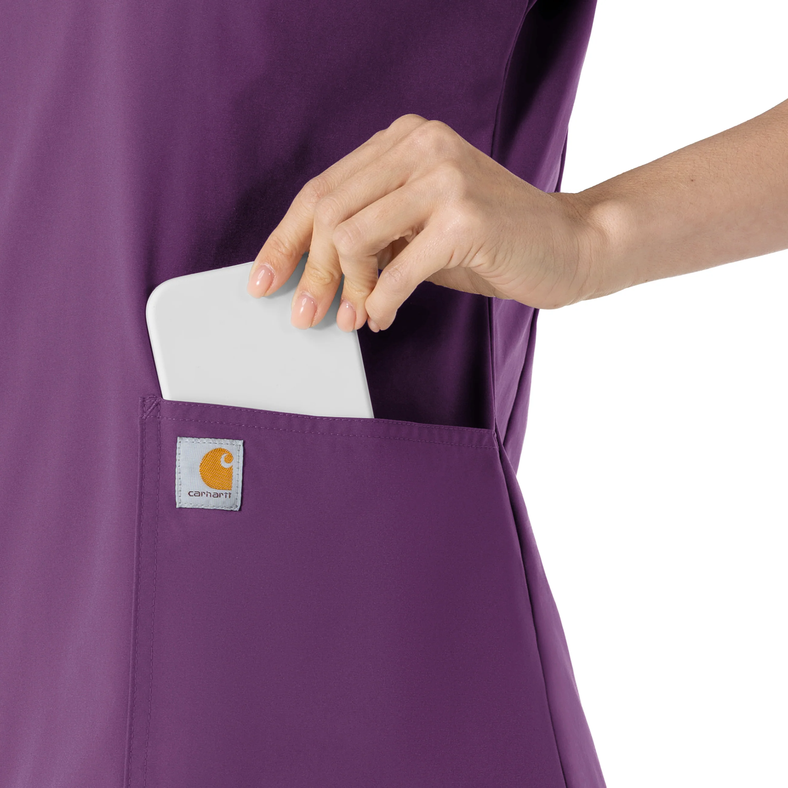 Carhartt Force Essentials Women's V-Neck Scrub Top - Eggplant - Image 5