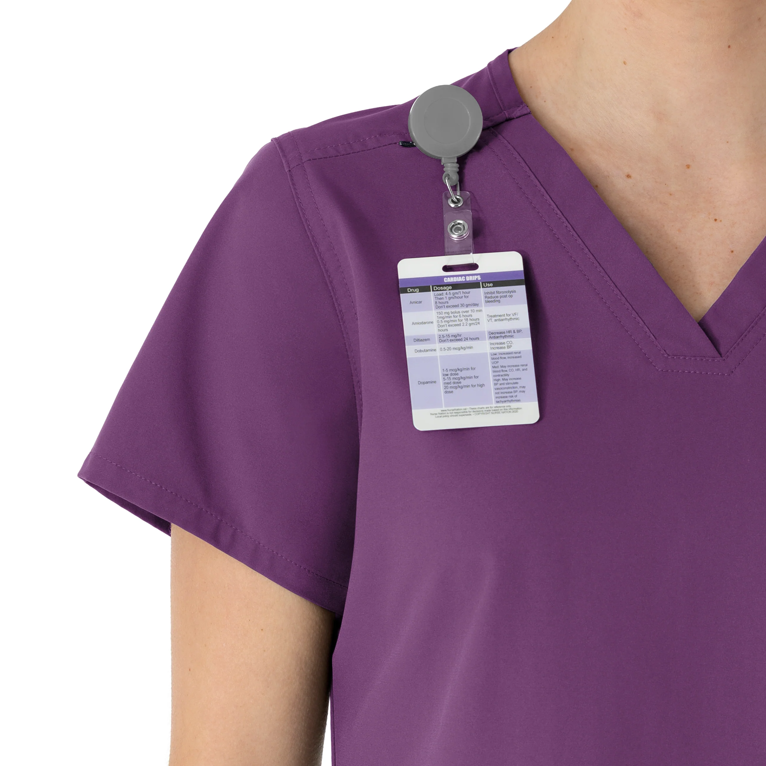 Carhartt Force Essentials Women's V-Neck Scrub Top - Eggplant - Image 7