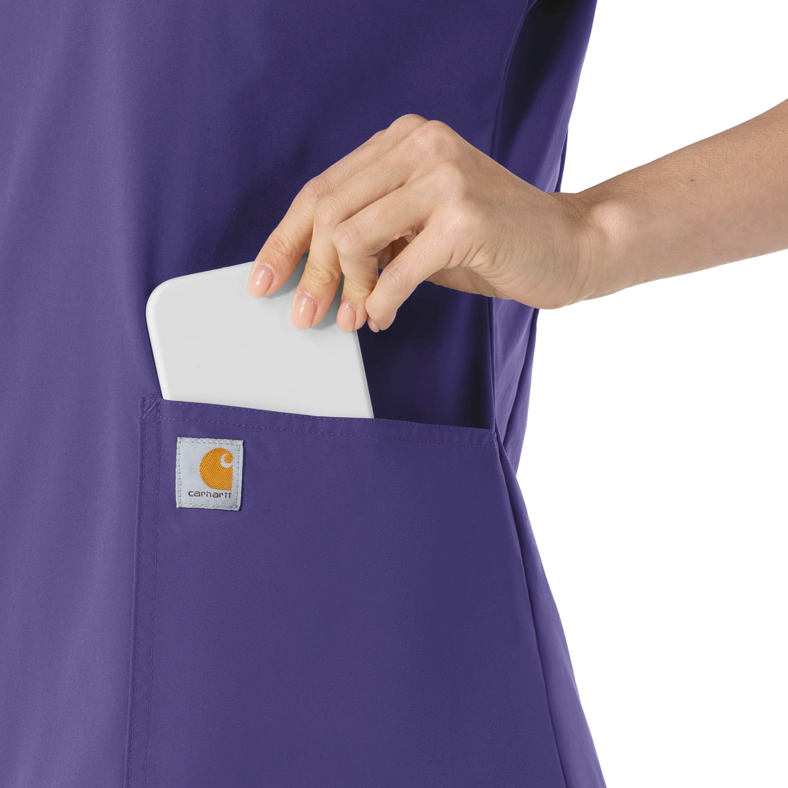 Carhartt Force Essentials Women's V-Neck Scrub Top - Grape - Image 5