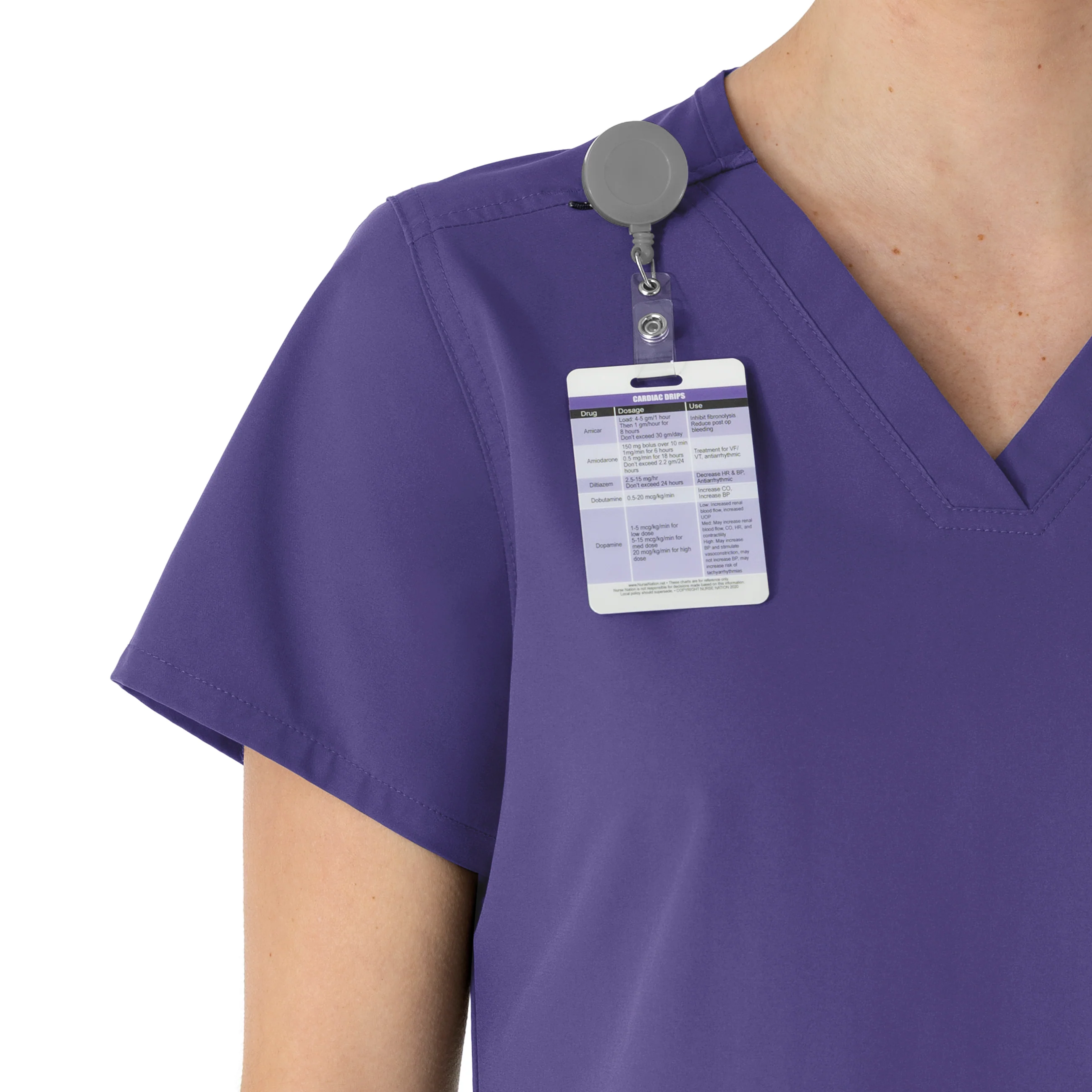 Carhartt Force Essentials Women's V-Neck Scrub Top - Grape - Image 7