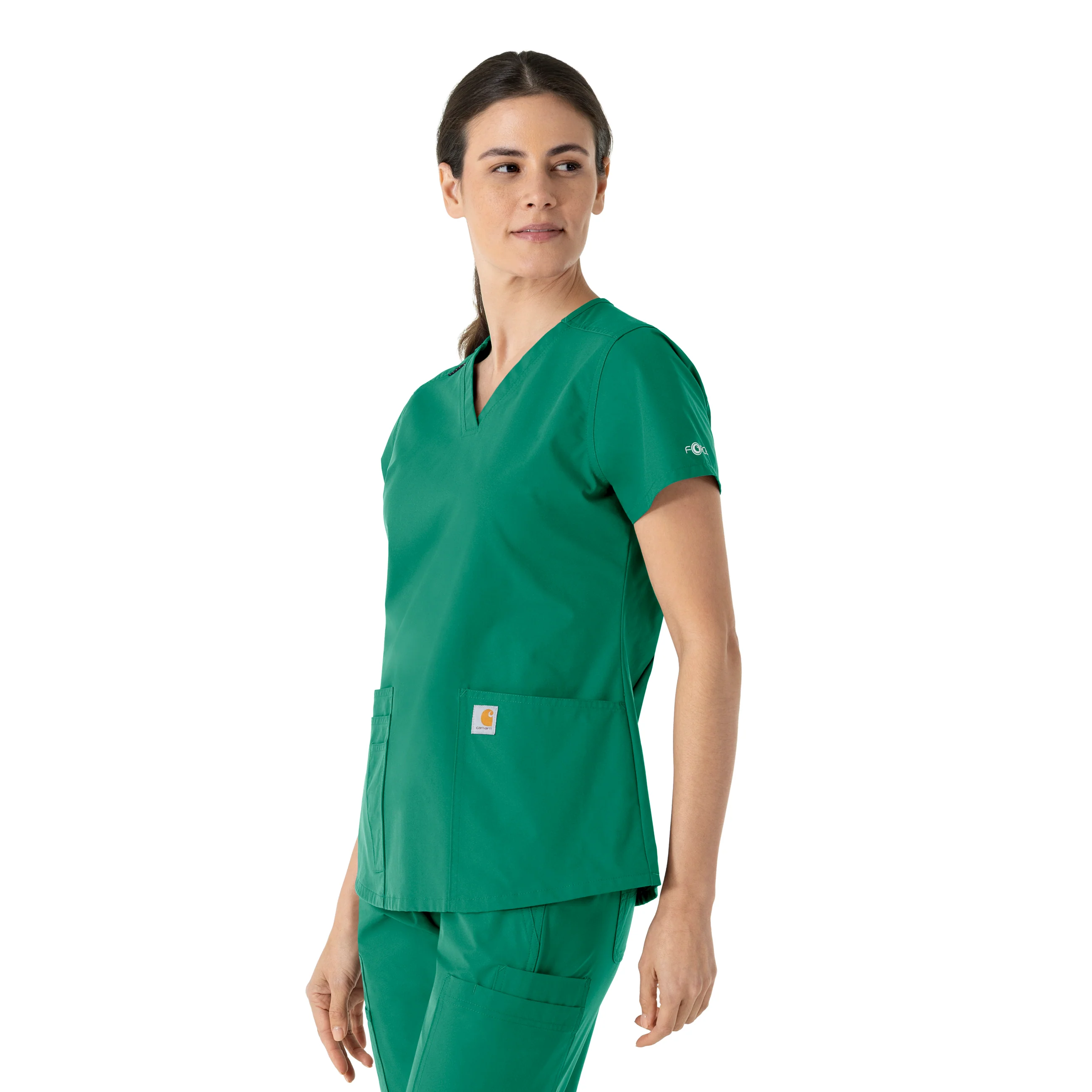 Carhartt Force Essentials Women's V-Neck Scrub Top - Hunter - Image 4