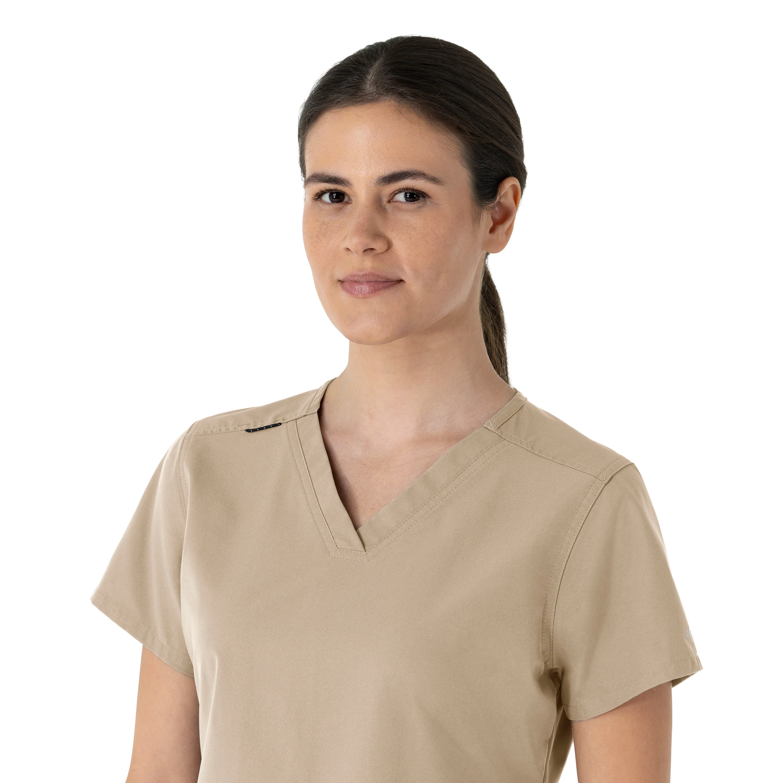 Carhartt Force Essentials Women's V-Neck Scrub Top - Khaki - Image 8