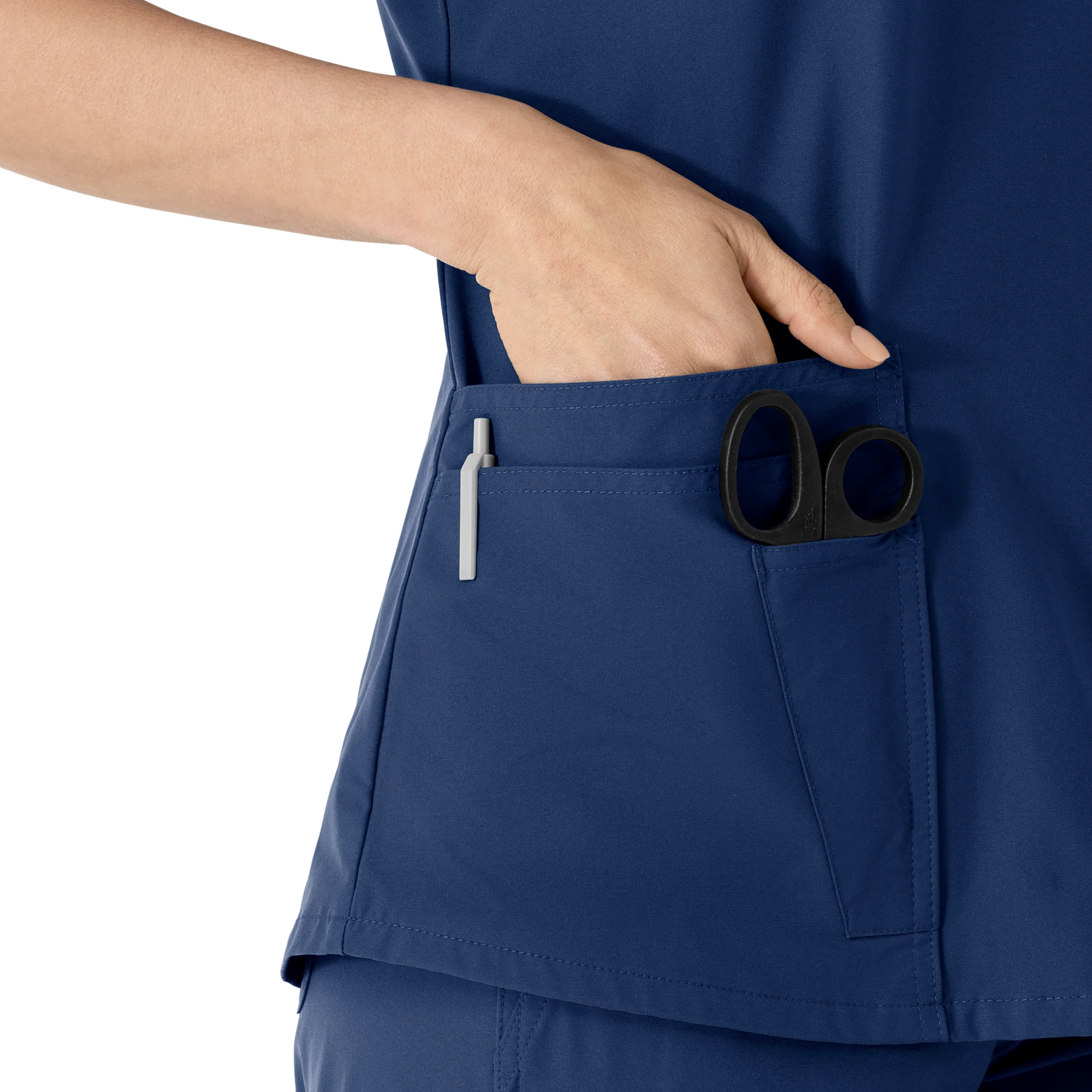 Carhartt Force Essentials Women's V-Neck Scrub Top - Navy - Image 6