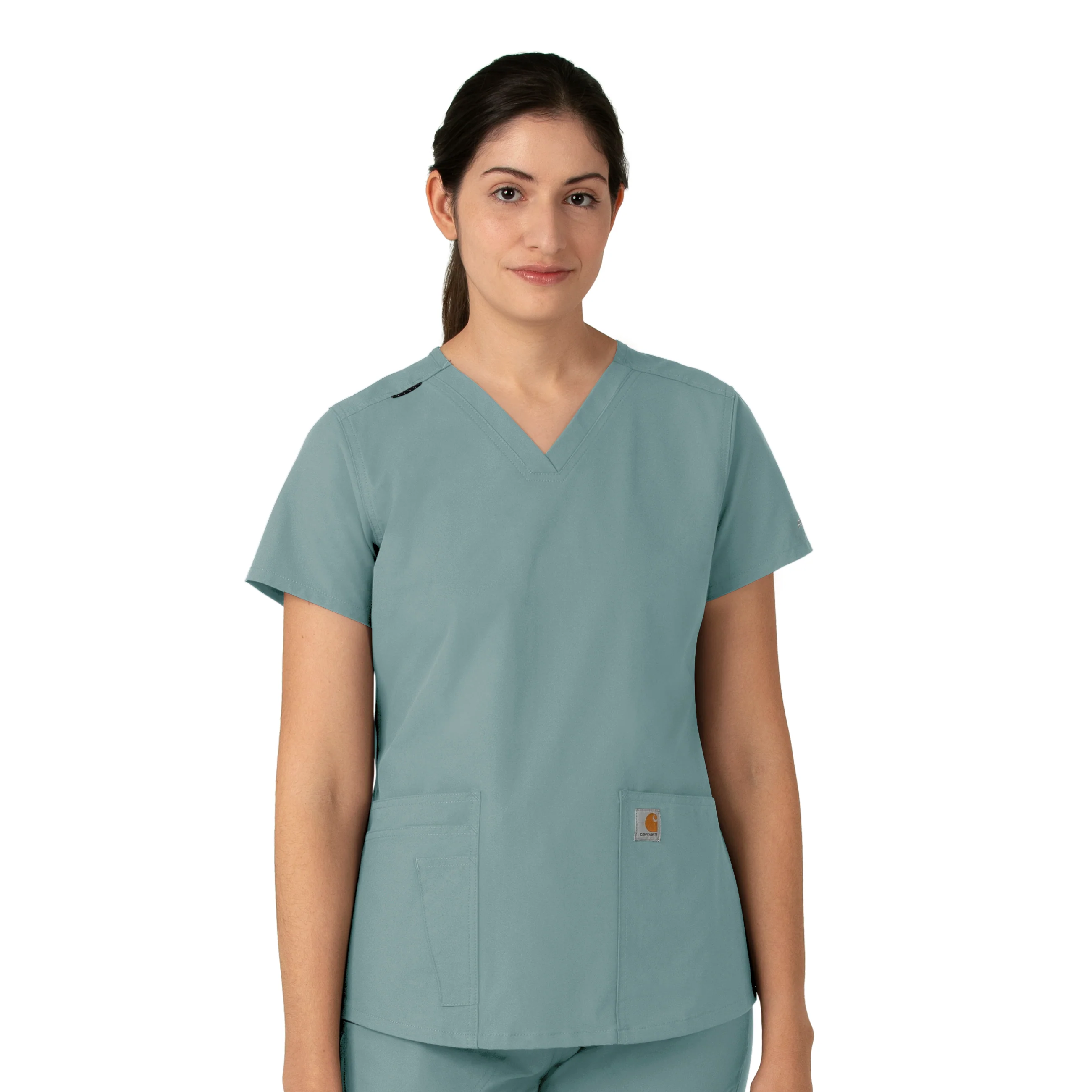 Carhartt Force Essentials Women's V-Neck Scrub Top - Summer Blue