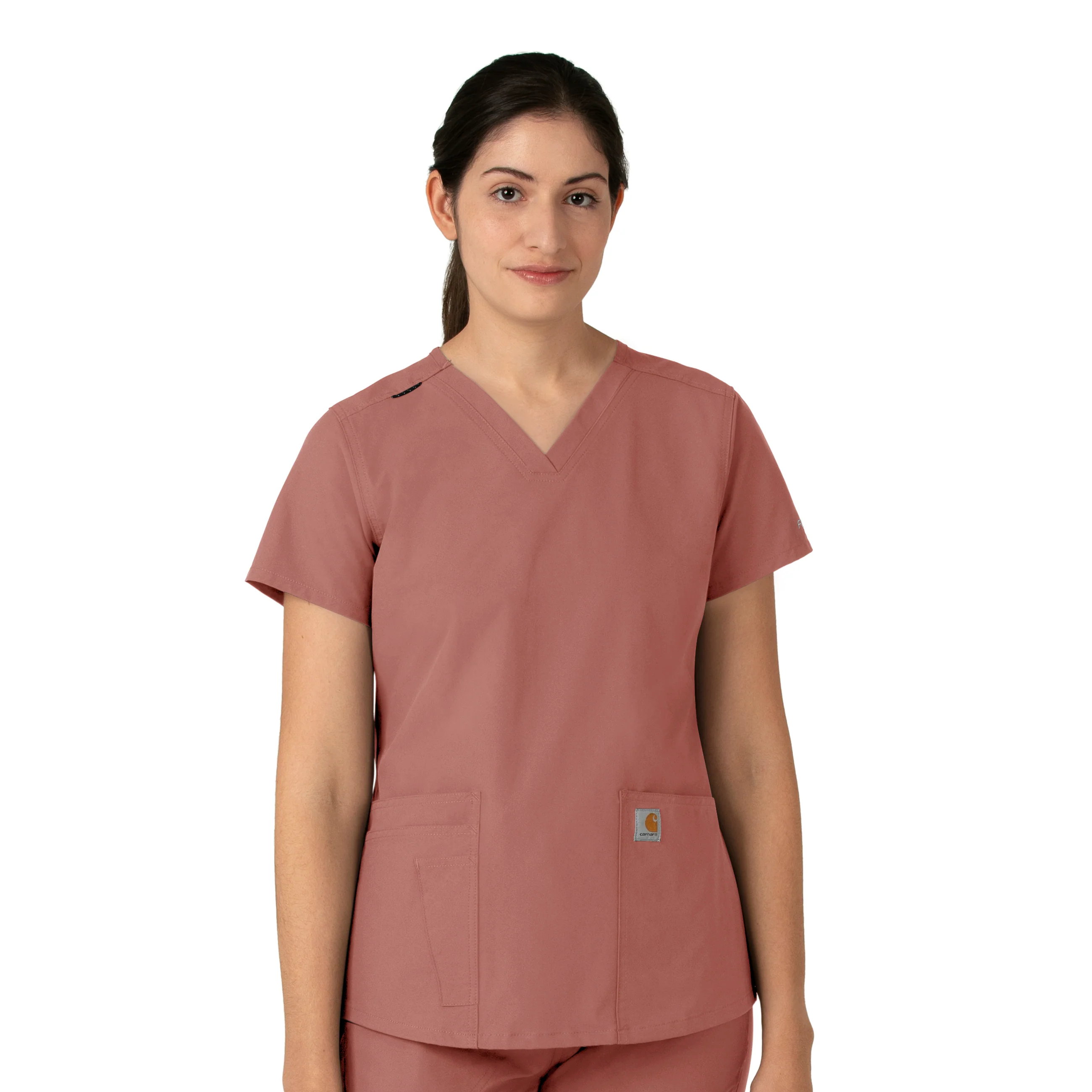 Carhartt Force Essentials Women's V-Neck Scrub Top - Wildrose