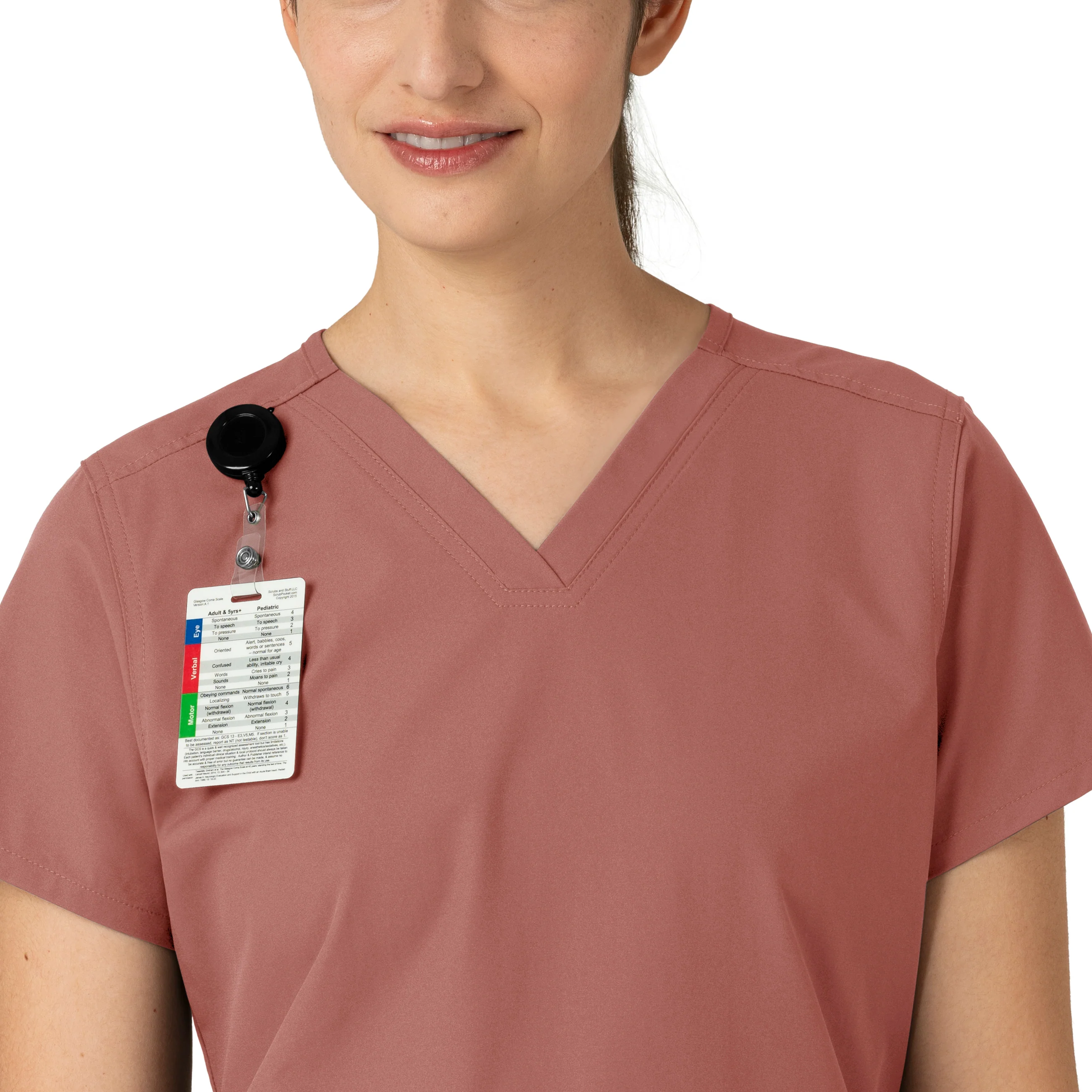 Carhartt Force Essentials Women's V-Neck Scrub Top - Wildrose - Image 6